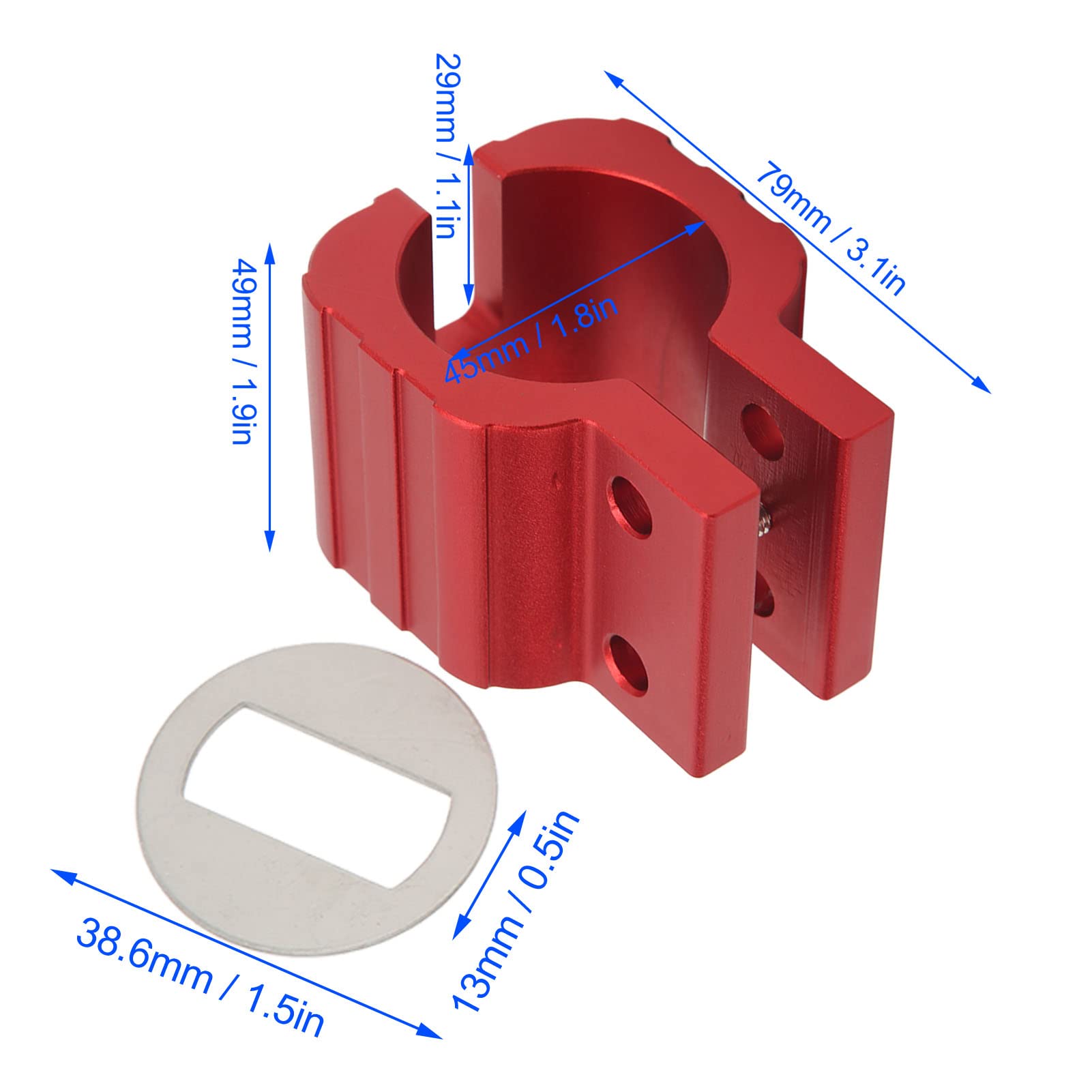 Accessoire de collier de serrage pliable résistant pour scooter électrique 8 x 10 x 11 x - Serrure en alliage d'aluminium stable et durable pour voyageurs rapides, 478 g (rouge)