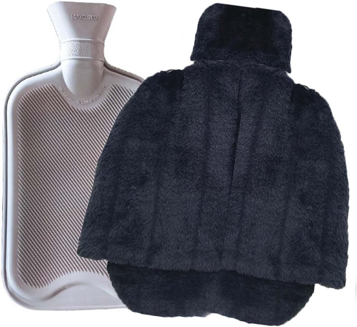 Topspitgo Heated Foot Warmer,2L Hot Water Bottle Slippers Non Electric for Feet with Soft Plush