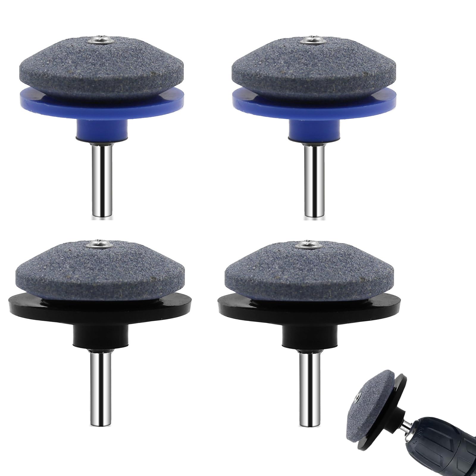 4 Pcs Affilatrice Testa Affila Lame Tagliaerba Affilacoltelli per Lame Smussate di Tosaerba Affilacoltelli per Tosaerba 2 Pezzi Blu, 2 Pezzi Neri Perfetto per Gli Attrezzi da Giardino