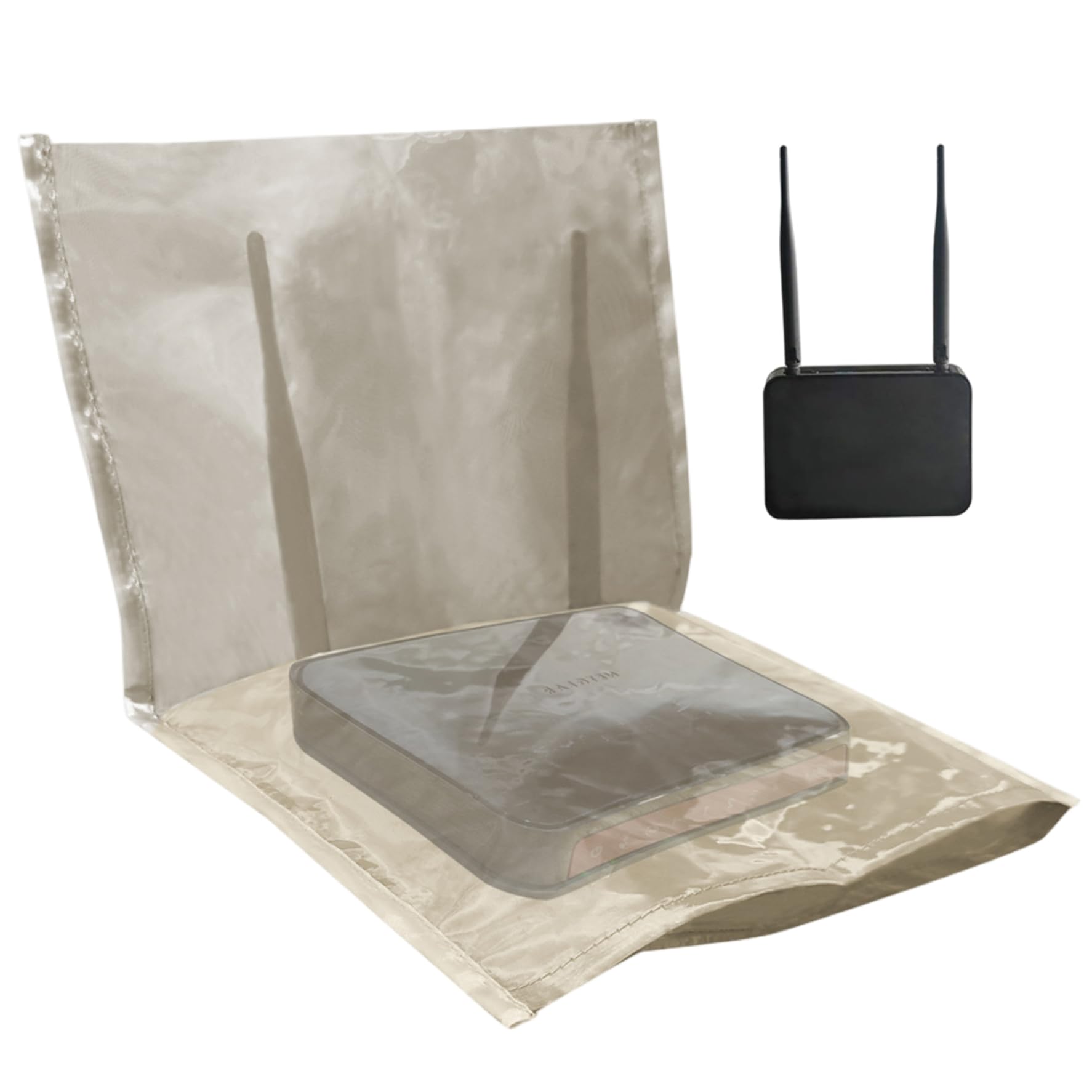 CNAFGBGG Router Cover, 13x18 Inch Soft Lightweight Breathable Wifi Box Hider, Radiation Protection, WiFi Guard Emf Faraday Cage for Home, Office..