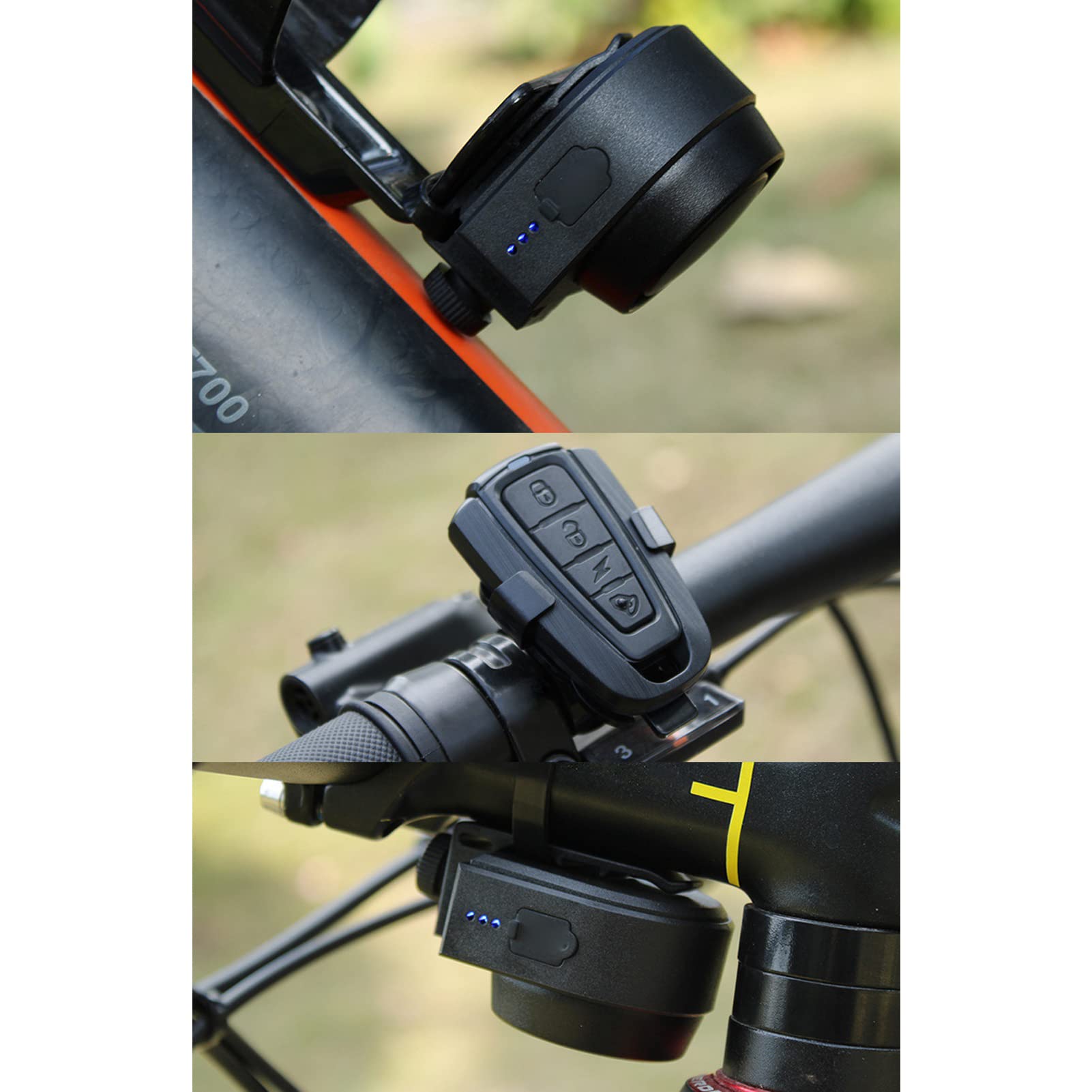 Bocina De Bicicleta con Batería De Litio De Alta Capacidad De 400 MAh, Ciclismo Accesorios con Control Remoto, Indicador De Batería, Sensor De Desplazamiento Tridimensional