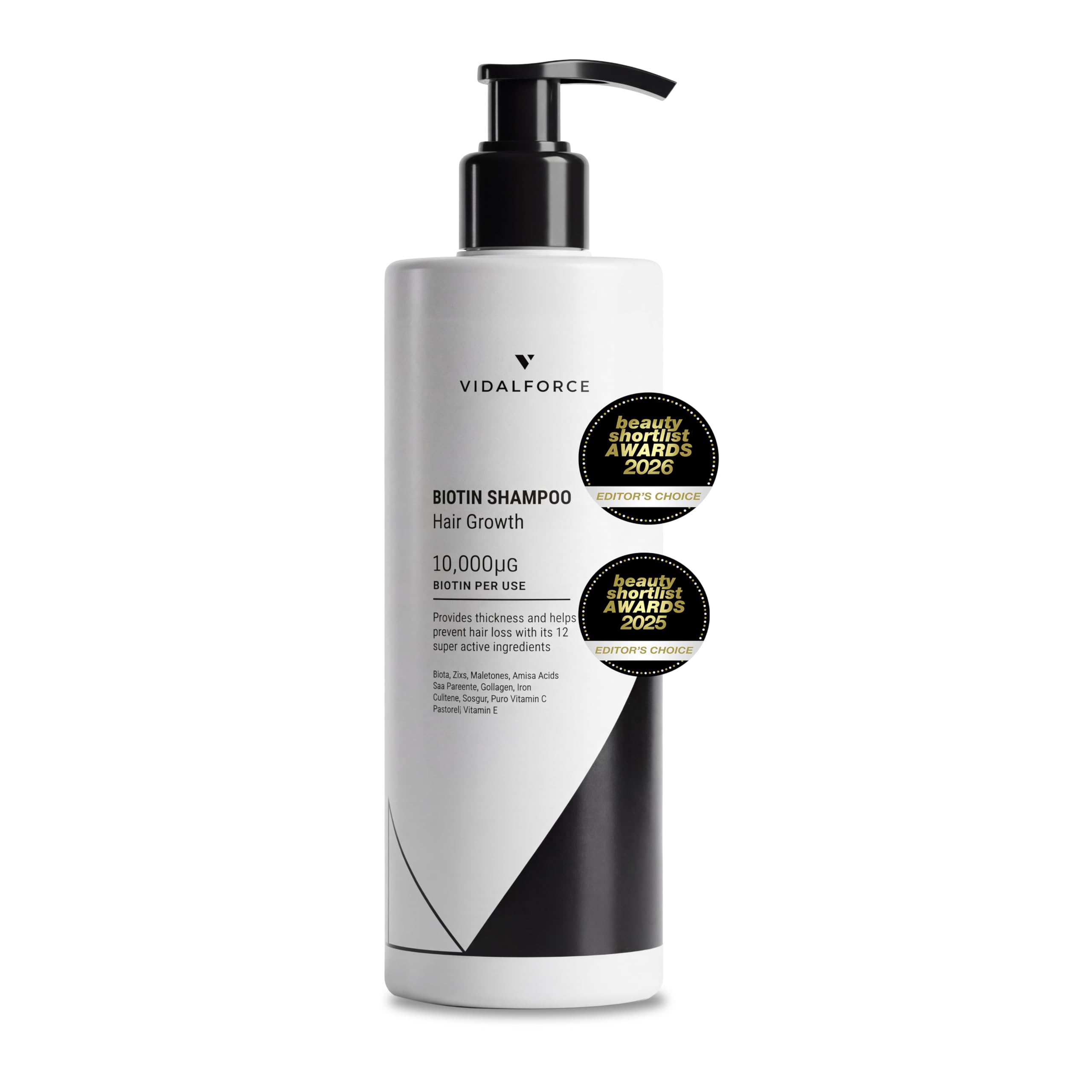 Shampoo Biotina 10000 mcg I Premio miglior shampoo Anticaduta 2026, 2025 e 2024 con Zinco, Saw Palmetto, Ferro, Rame o Caffeina I Senza Solfati Né Parabeni Né Siliconi. XXL 400ml