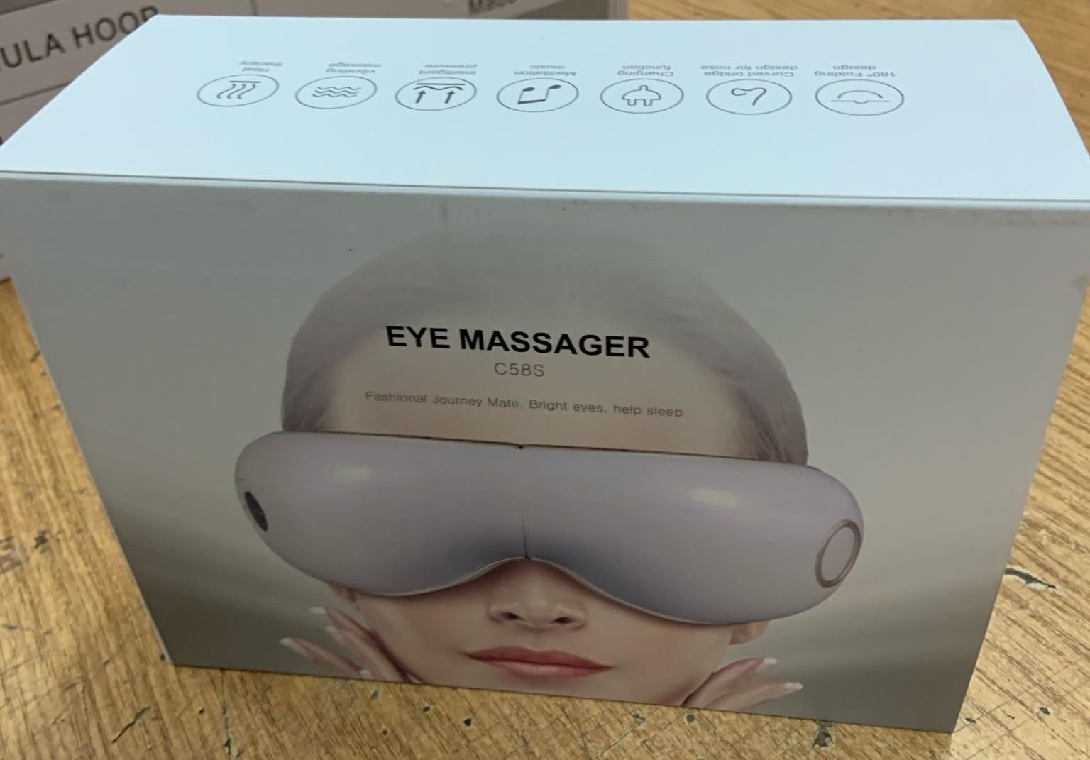 ATLETICO MADRID® | VISION Gafas de masaje oficiales del ATLETICO MADRID I Masajeador de ojos y cara plegable con vibromasaje I Presoterapia I Calor I Altavoces integrados