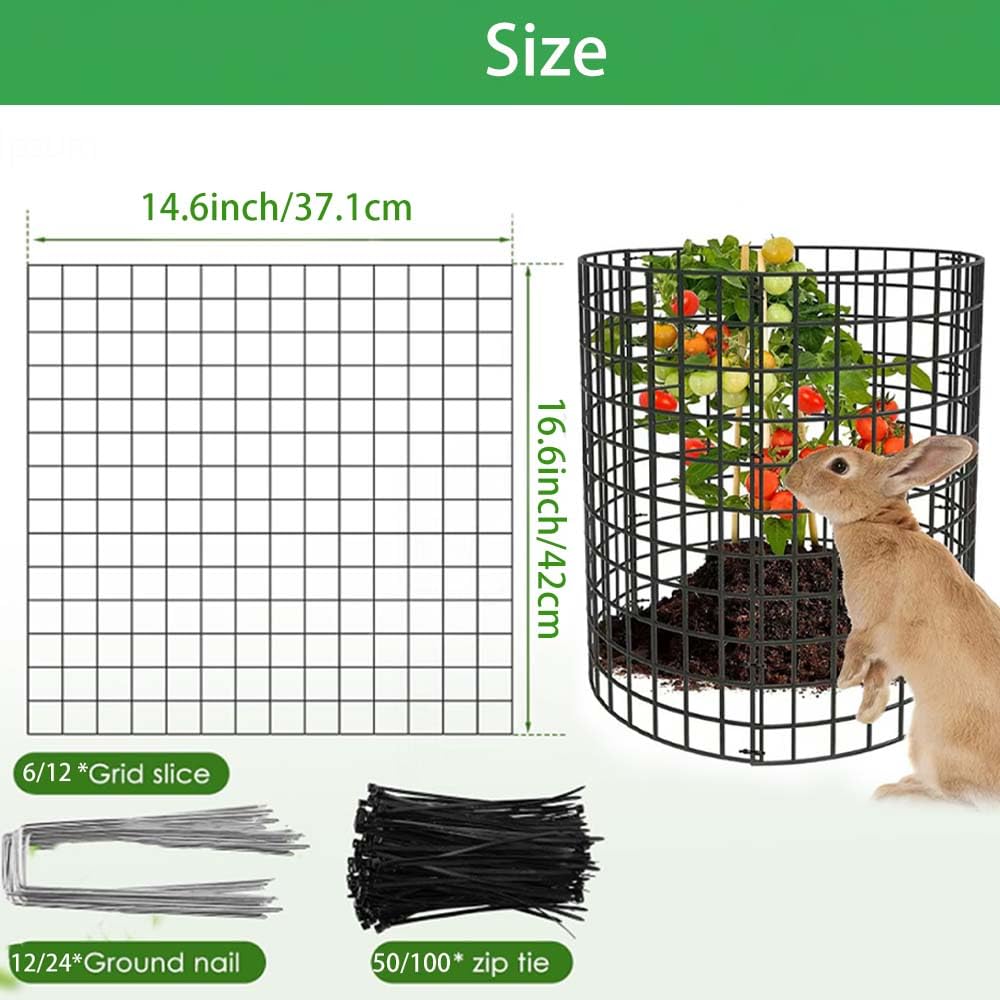 12 protectores de plantas, 16.6 x 14.6 pulgadas, malla de alambre para jardín, eficaz conejo, pollo y pato Bers - Defensa animal, protección de plantas, seguro para plantas