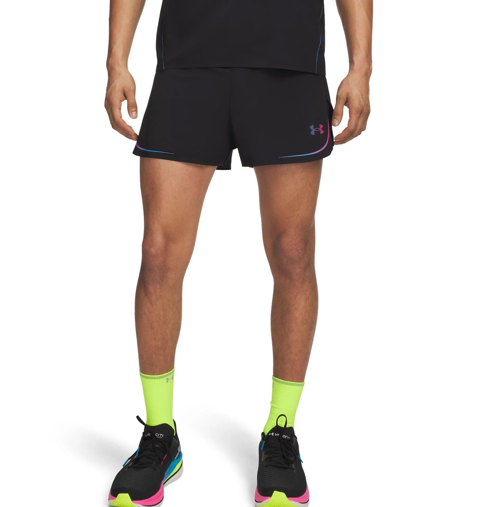 Under Armour Velociti Elite Laufshorts Herren schwarz - ultimateblack/rebelpink/Capri L