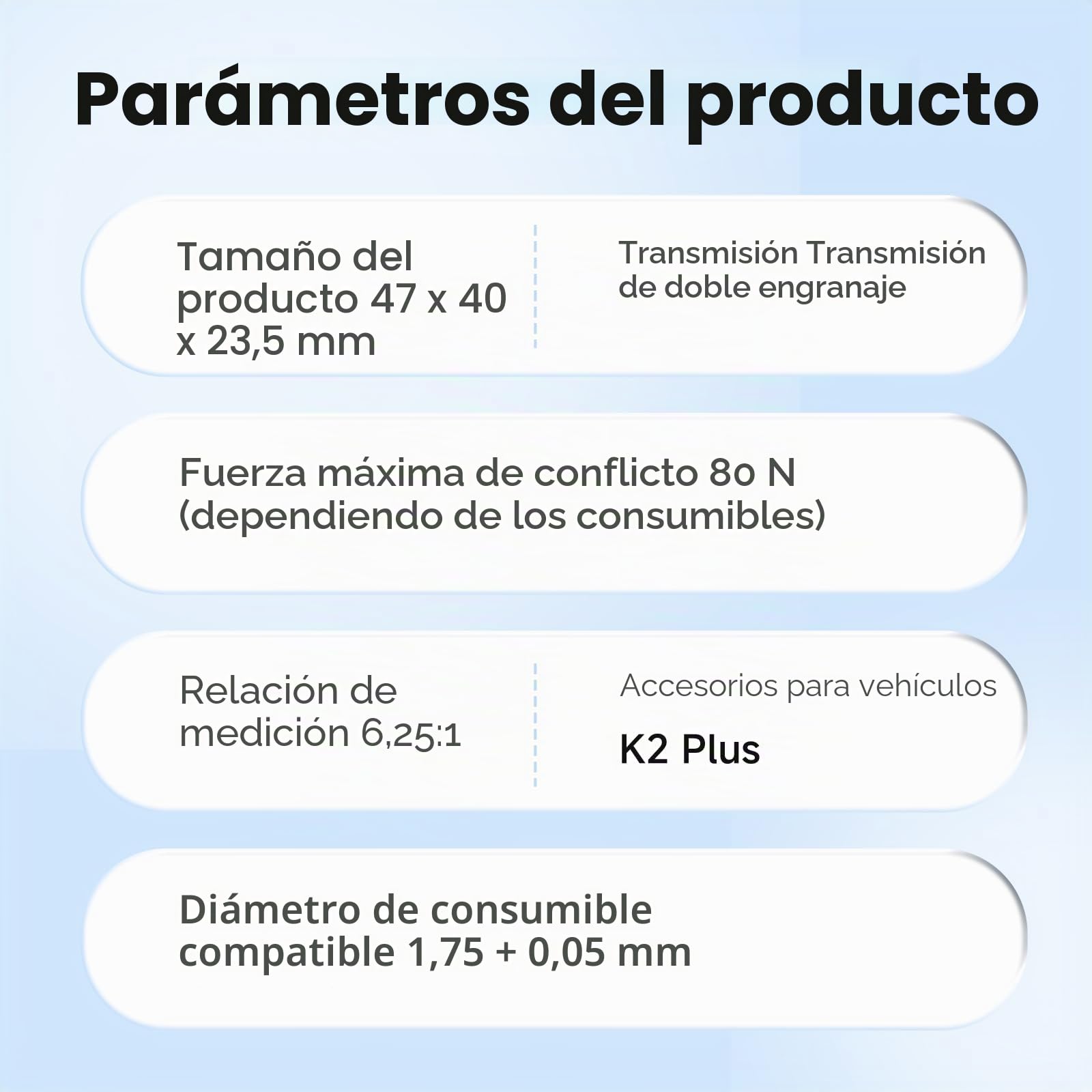 Creality Kit de extrusión K2 Plus, kit oficial de extrusión directa, transmisión de doble engranaje, relación 6.25:1, fuerza 80N, sensor de rotura de filamento integrado para impresora 3D Creality K2