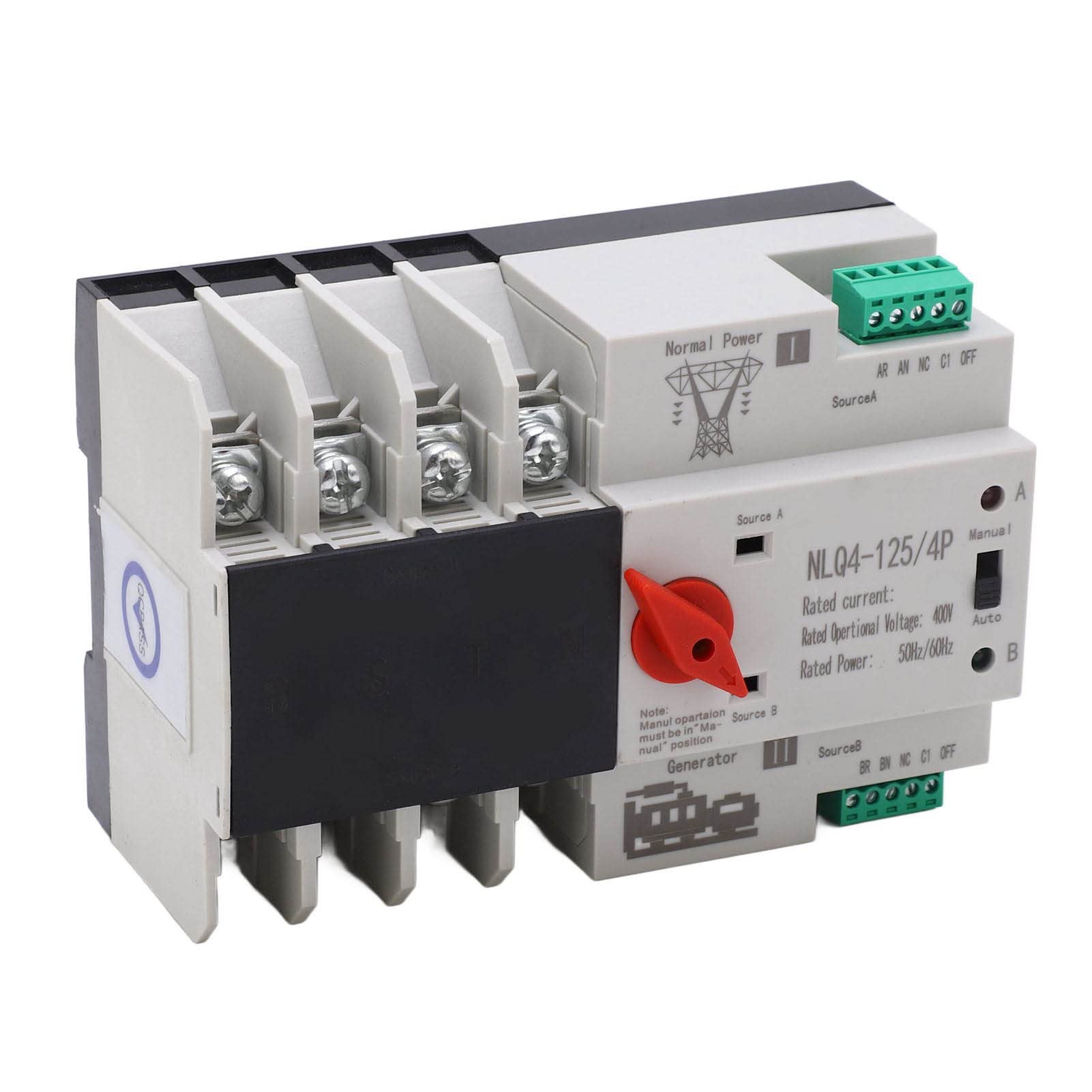 Interruttore di Trasferimento Automatico a Doppia Potenza 4p Interruttore di Trasferimento a Doppia Potenza Resistente All'alta Temperatura AC400V (63a)
