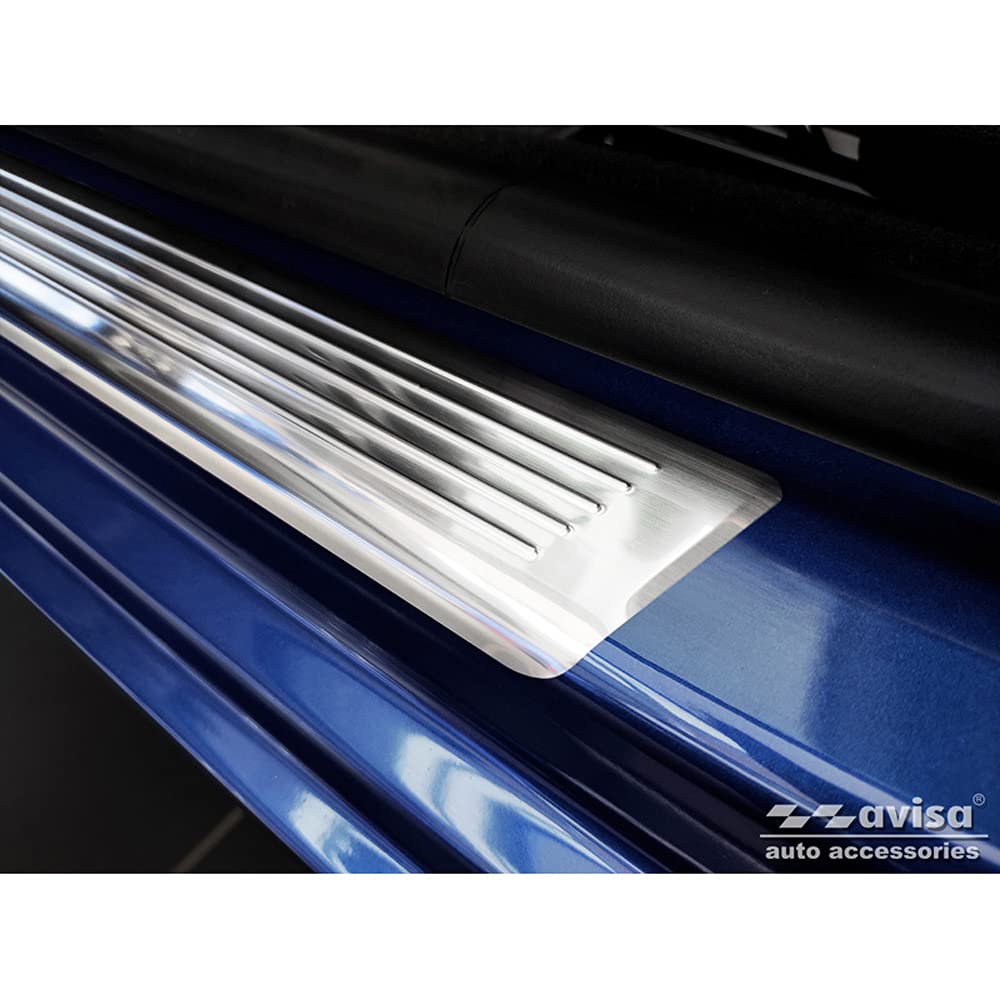 Avisa Ochraniacze progów drzwi Inox kompatybilne z Dacia Sandero III 2020 - w zestawie Stepway "Lines" - 4-częściowe