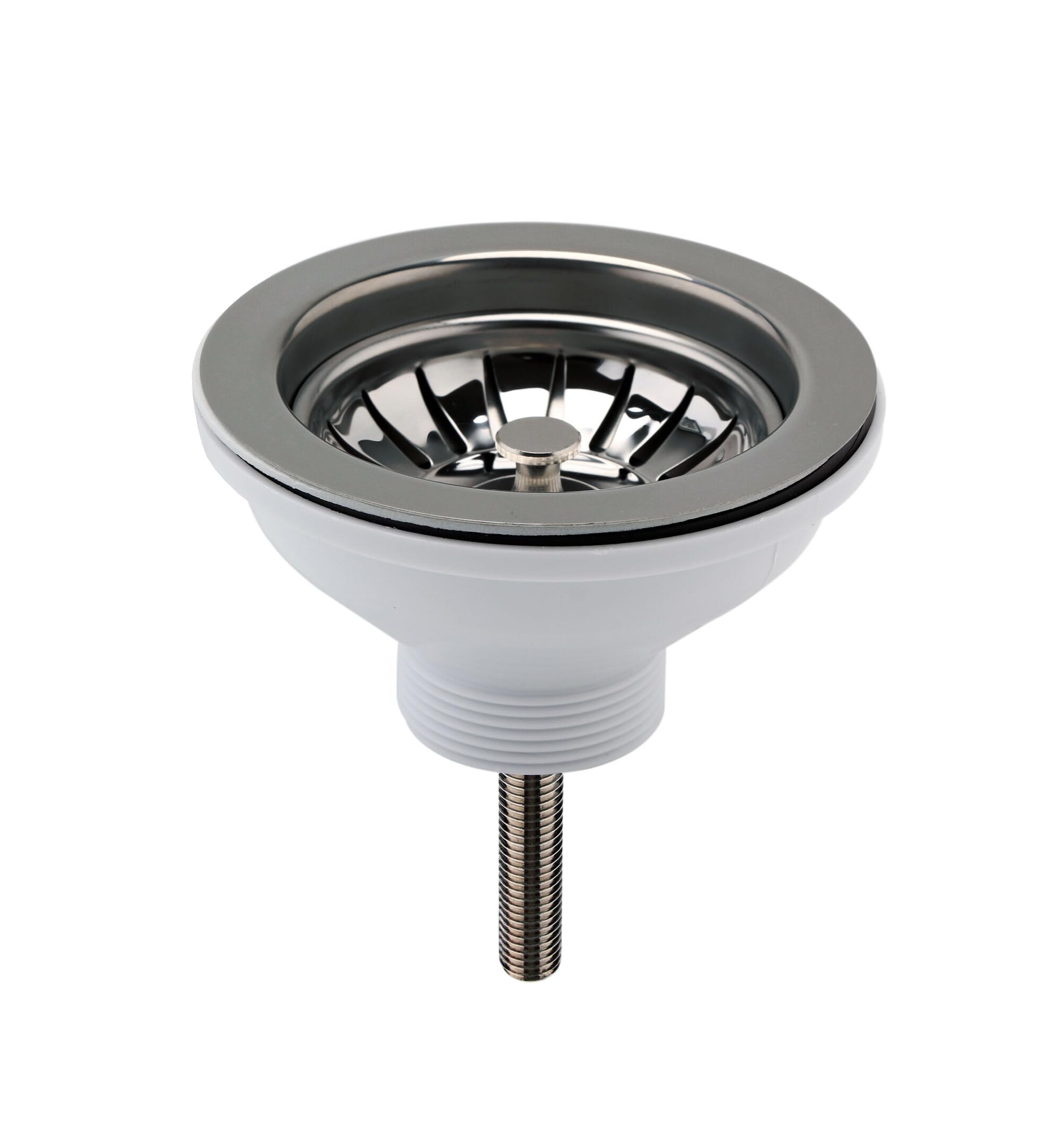 Balterley Brushed Pewter Kitchen Sink Waste Kit With Basket Strainer, 1 1/2 Inch Sink Waste Pipe, Stainless Steel Basket Strainer, 90Mm Standard Fittings - 115 X 115 X 63Mm (Brushed Pewter)