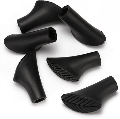 Puntas de bastón de senderismo, puntas de goma para bastones de senderismo, 6 piezas de protectores de repuesto, puntas de goma, pies de goma que se