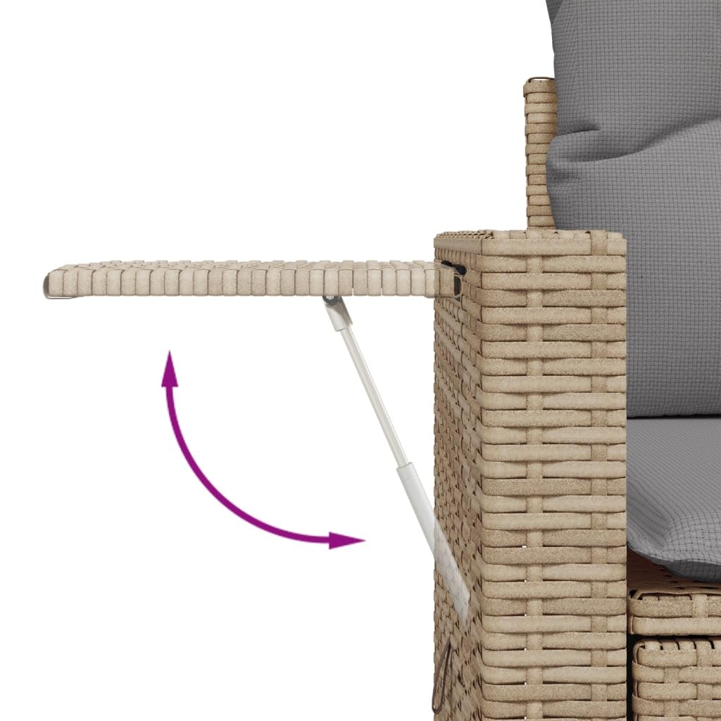 vidaXL Sofá de Jardín de 2 Plazas con Cojines, Sillón de Exterior, Sofá Modular, Asiento para Patio Terraza Balcón, Ratán Sintético Beige