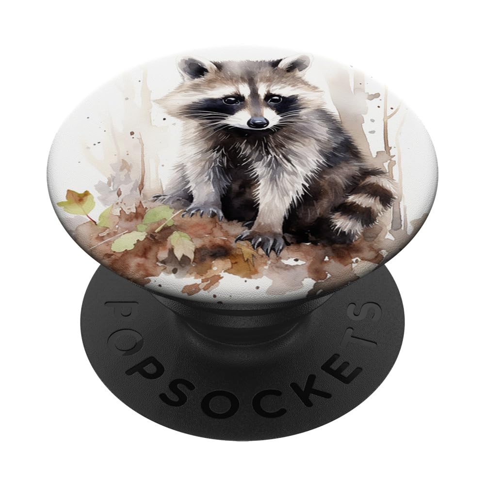 Watercolor Raccoon PopSockets Adhesive PopGrip