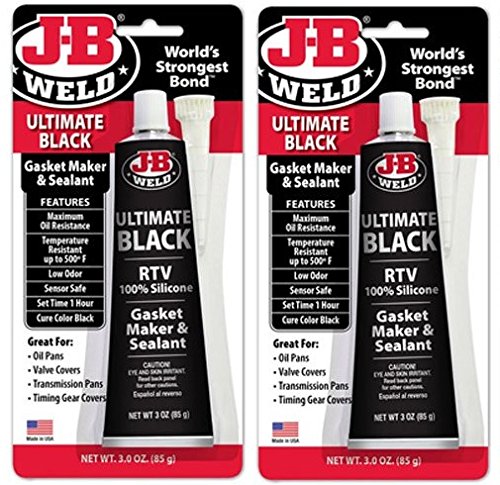 J-B Weld 32329 Ultimate Black RTV Silicone Gasket Maker and Sealant - 3 oz. nuIcHx, 2 Pack