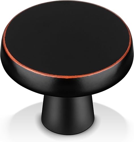 OYX Paquete de 12 pomos de gabinete de color negro mate, pomos de cocina para cajones de tocador, tiradores de gabinete de zinc sólido, acabado