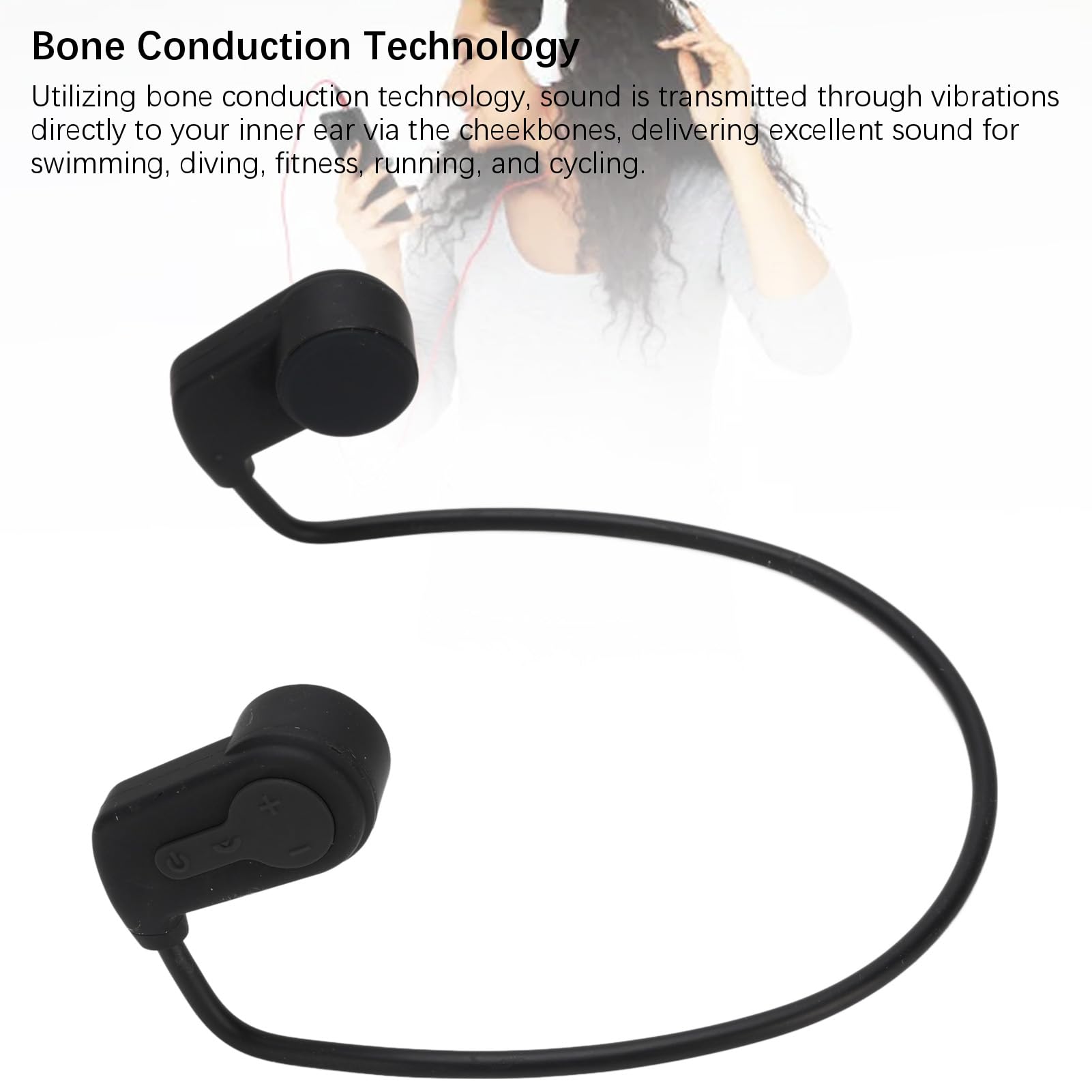 Słuchawki Pływackie, Wodoodporne IPX8 Bluetooth 5.0 Przewodnictwo Kości z Odtwarzaczem Mp3, 16G Pamięci Podwodne Słuchawki, Słuchawki Sportowe do Pływania, Biegania