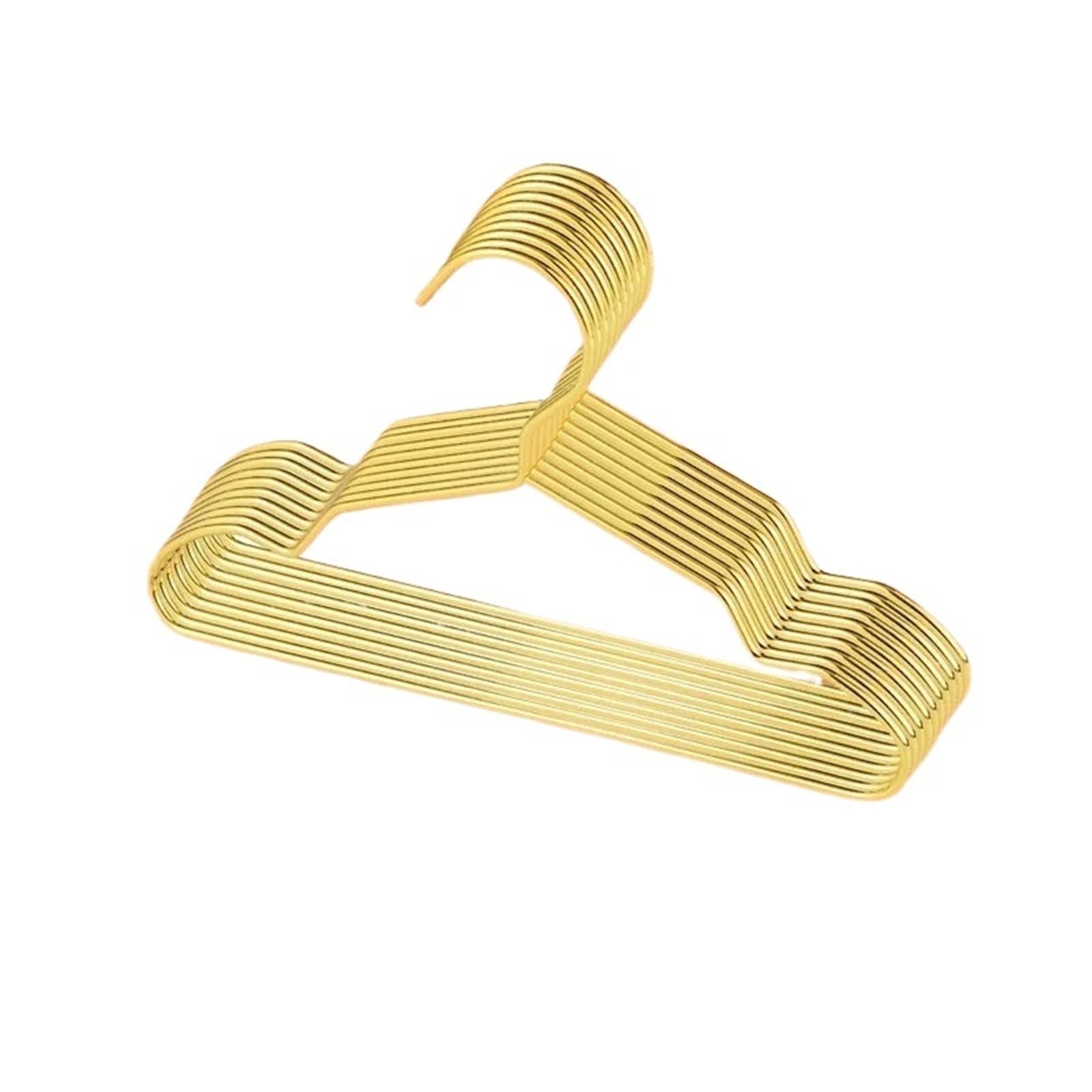 Hangers Kids Child Clothes Hangers Metal Pet Storage Rack Apparel Wardrobe Portable(Gold-20CM,5pcs)