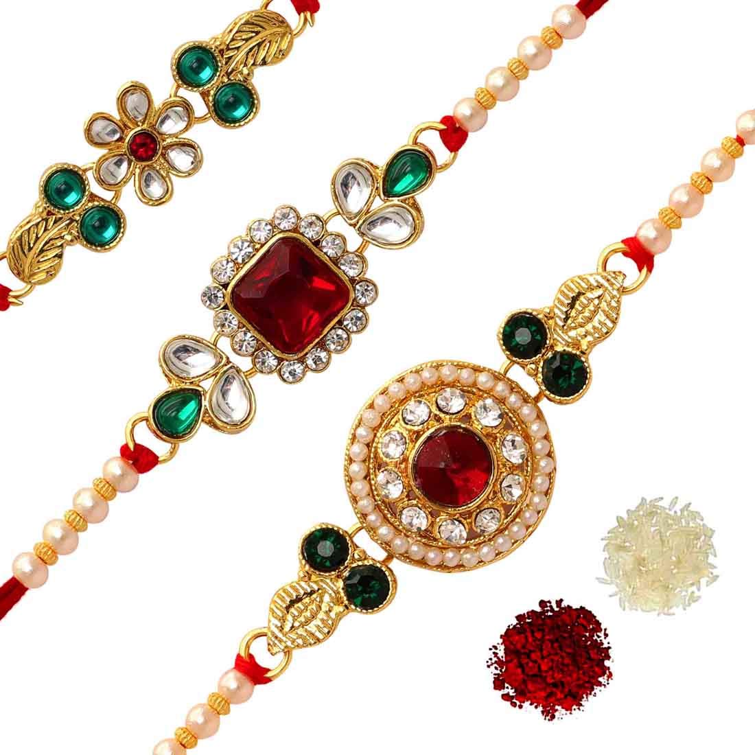 RJKART Jaipur Mart Preyans Strand Bracelet Rakhi with Roli Chawal for Men(3 Piece Combo) (RKH126CMB) (B07TJ5QSCP) Amazon Price History, Amazon Price Tracker