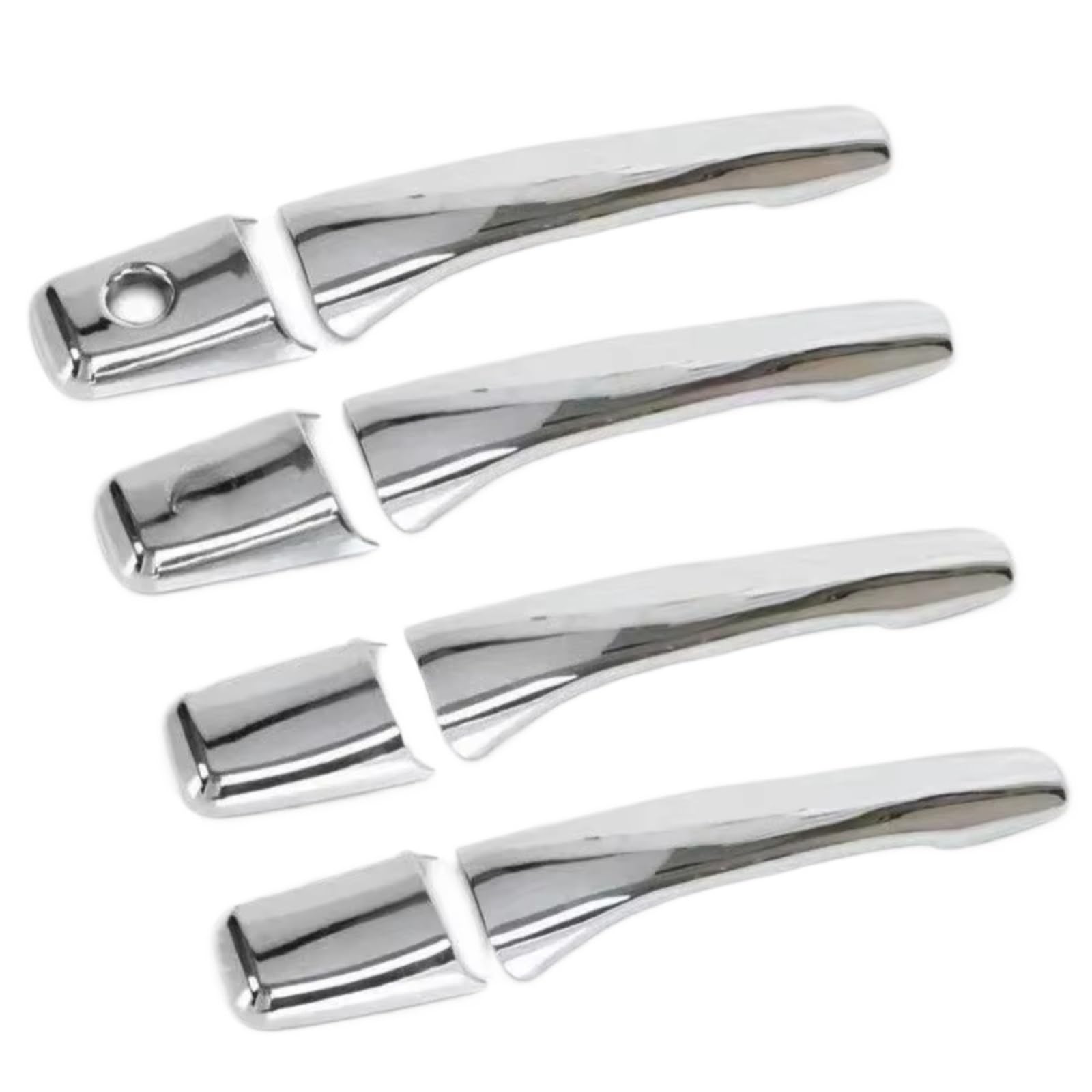 Xiaoyans Silver 1 Keyhole Car Exterior Door Handles For Mitsubishi For Outlander For Lancer For Mirage For Evolution 2003-2006 Stickers Black Carbon Fiber Car Door Handle Cover(Silver 1 Keyhole)