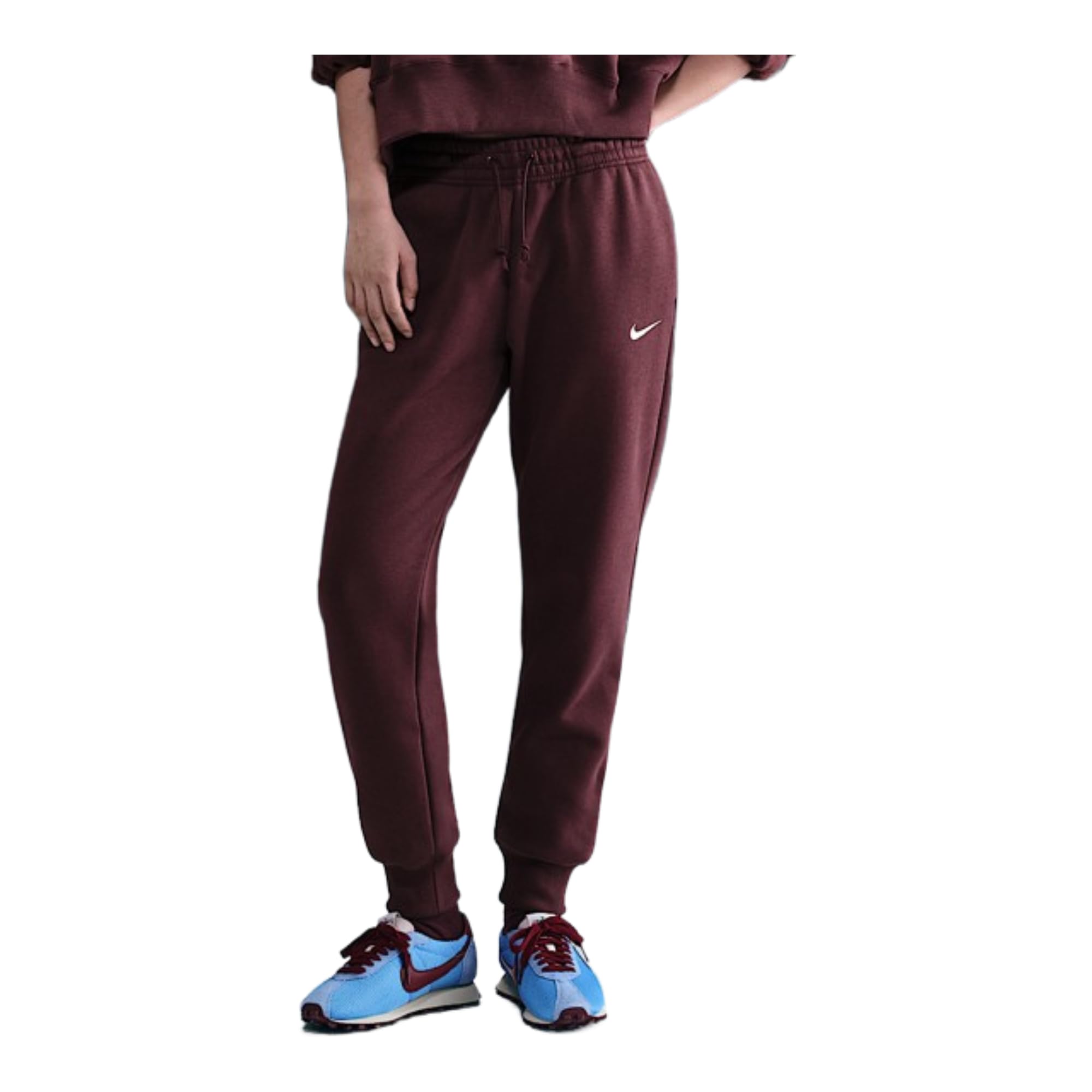 Nike Women's W NSW Phnx FLC Mr Pant Std Pants, Burgundy Crush/Sail, M