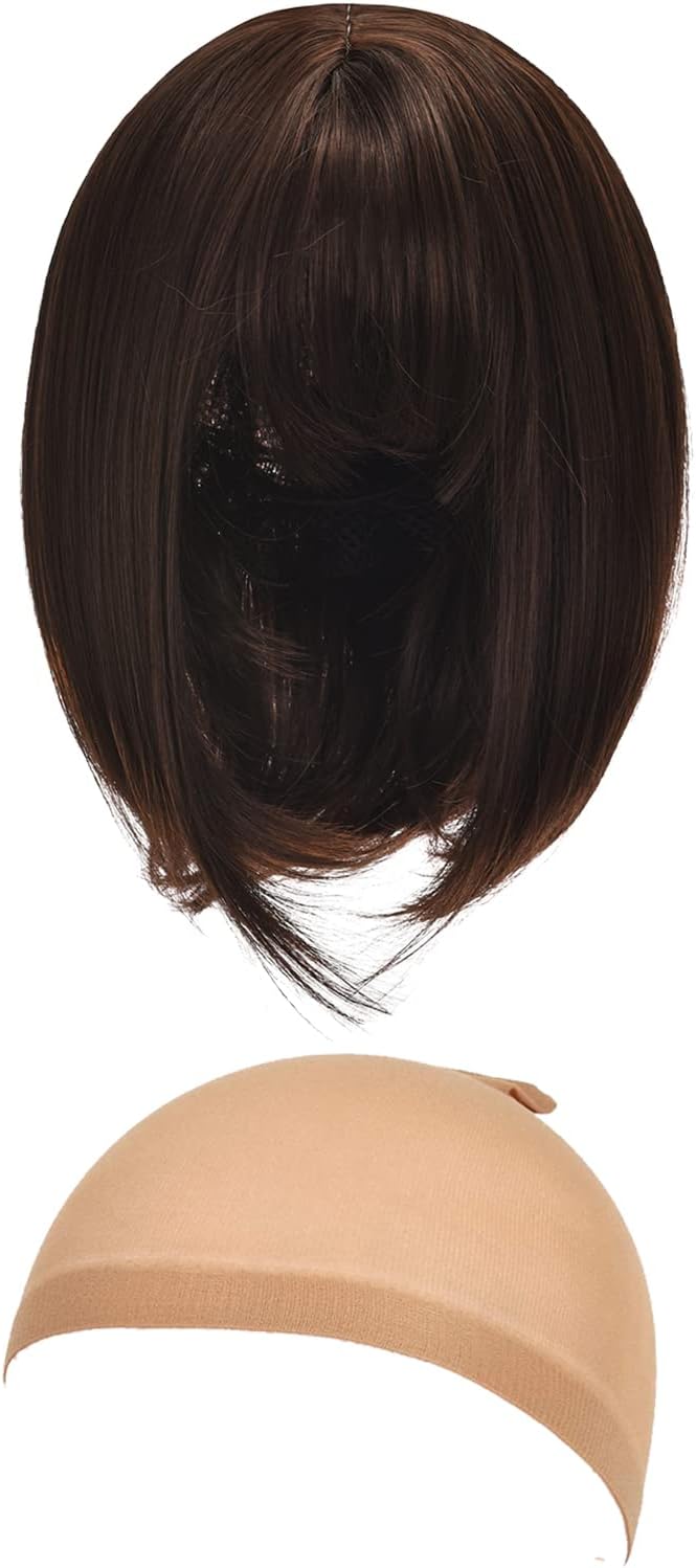 Halloween Costume for Women,Brown Bob Wig,Long Sleeve Turtleneck Crop Top,Skater Skirt - Image 4