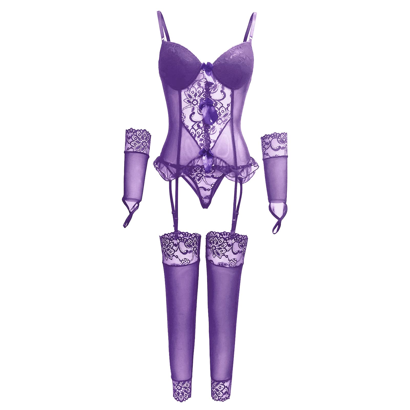 2026 Ensemble de Lingerie féminine en Dentelle Mode Cinq pièces avec Accessoires pour Une élégance Intime