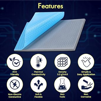 Gelid Solutions GP-Ultimate 15W-Thermal Pad 90x50x0.5mm (2pcs). Excellent Heat Conduction, Ideal Gap Filler. Easy Installation Blue