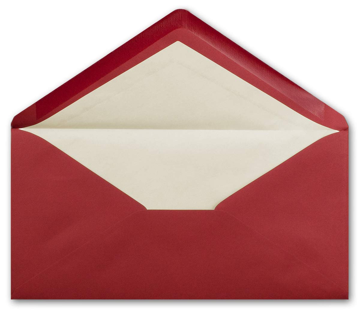Lot de 250 enveloppes longues Rouge foncé avec doublure en soie blanche 11 x 22 cm 80 g/m² Idéal pour invitations, cartes de Noël, cartes de vœux de la série Colorful