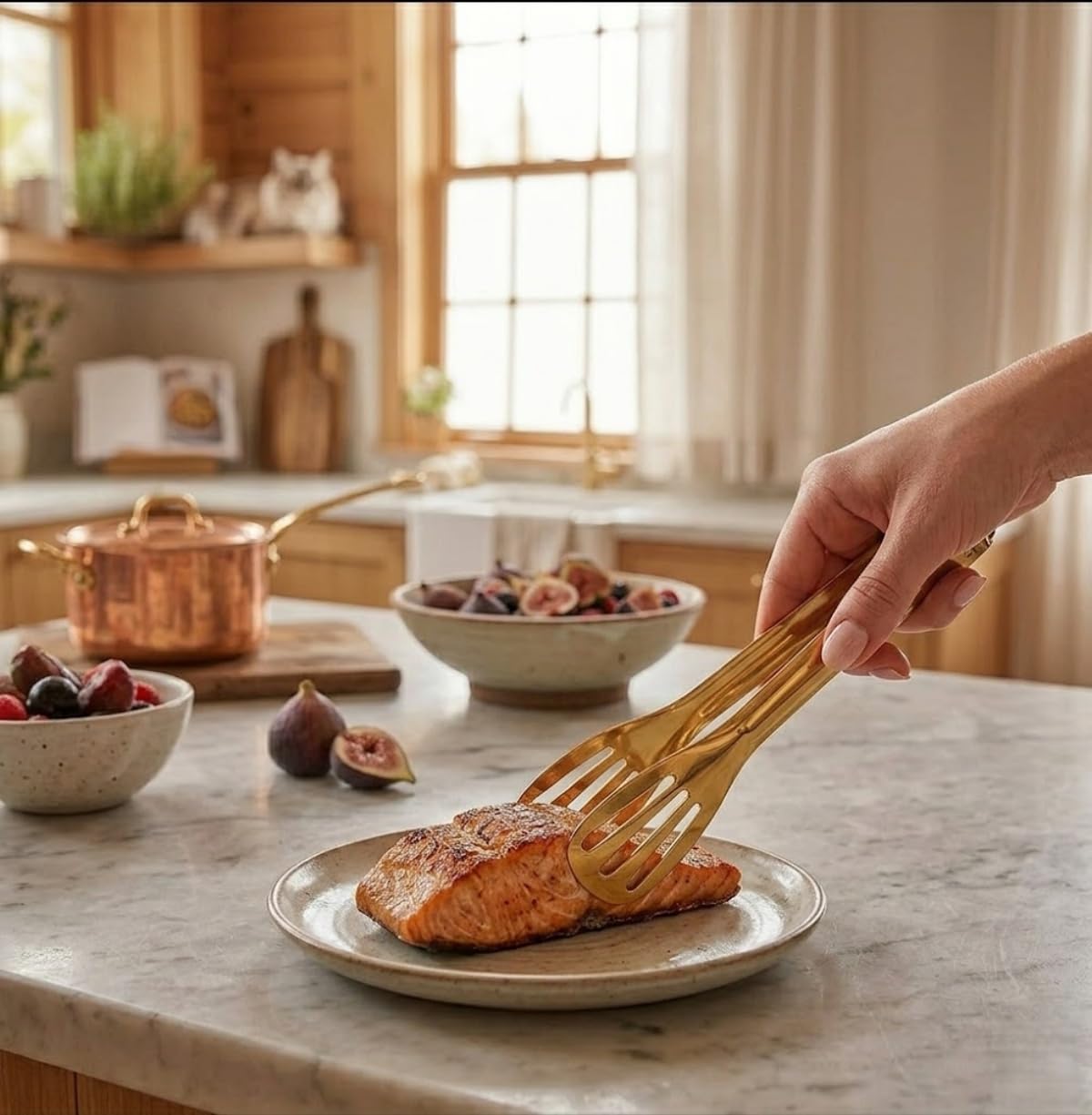 Gold Serving Tongs - 6 Pack Stainless Steel -7 Gold Serving Tongs - 6 Pack Stainless Steel -7
