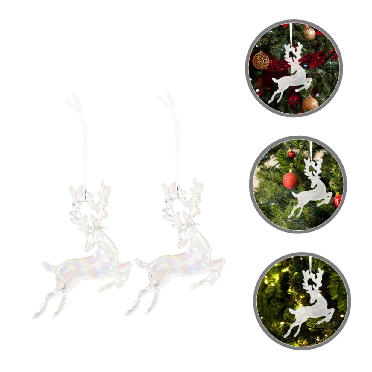Gatuida 10piezas Adornos Colgantes De Acrílicos para Decoración Navideña De Elk para Árboles Ventanas y Espejos De Coche Decoración De