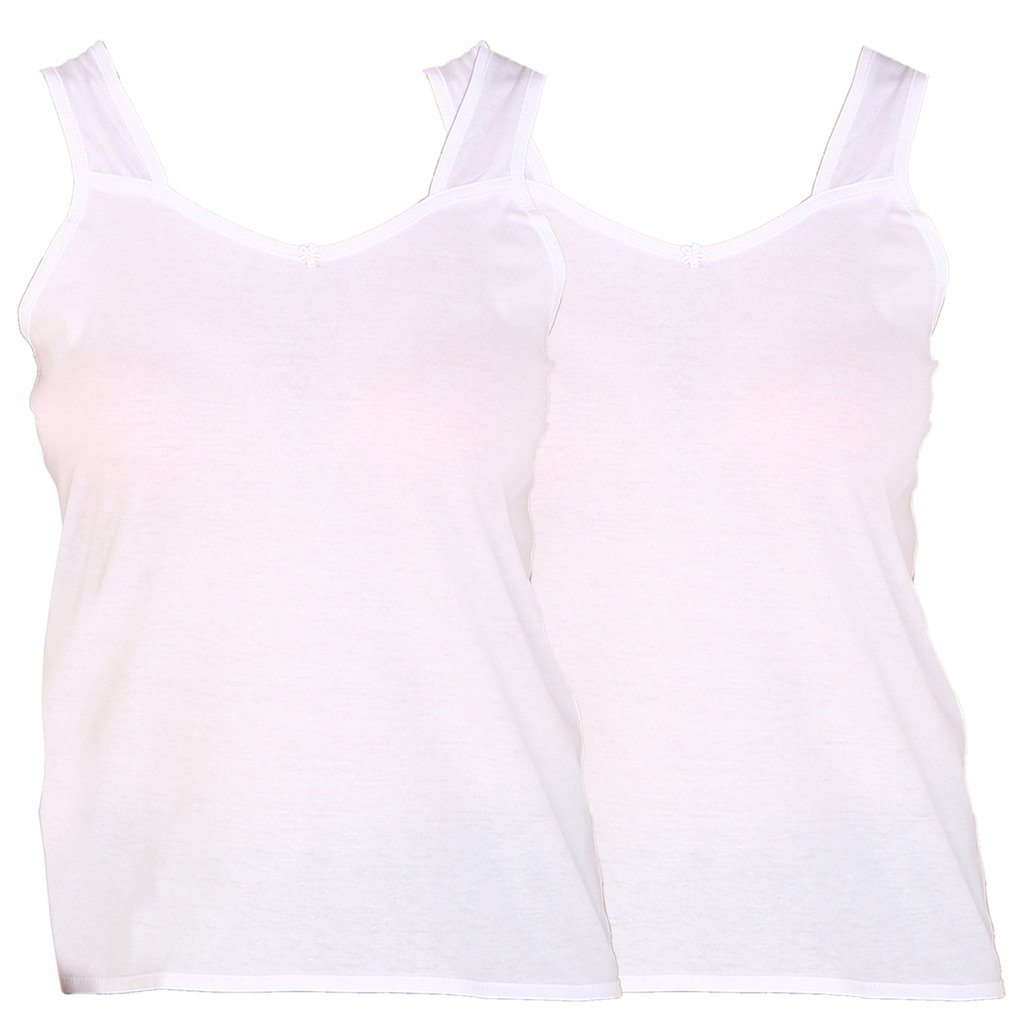 bralux Womens Half Slip Cotton Hosiery Camisole Nancy, White - Set of 2-picture-18