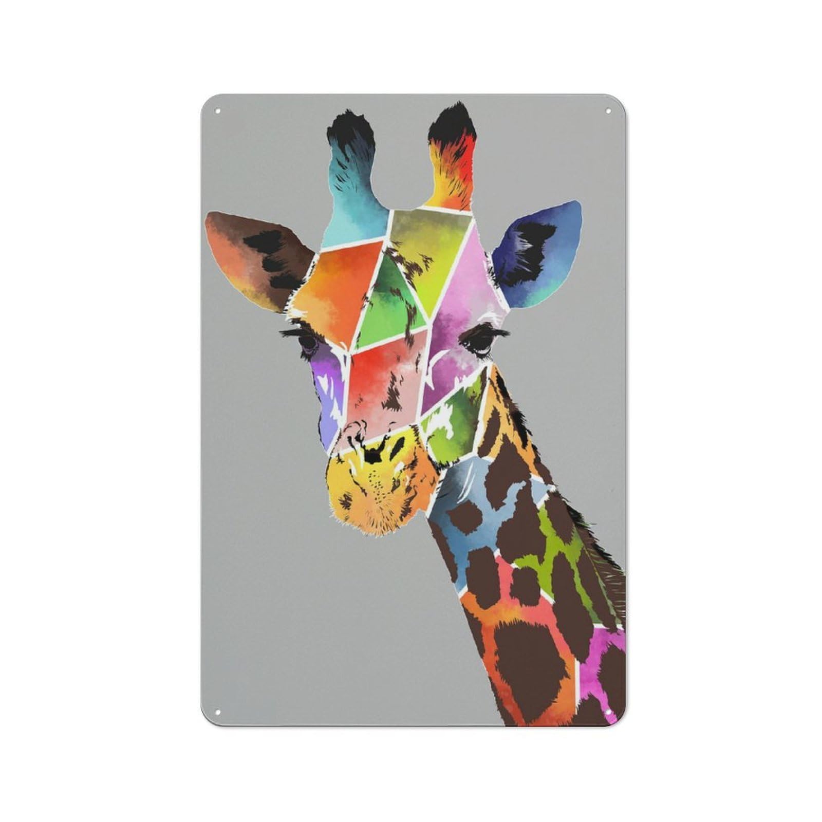 Junmoney Style-4 Giraffe(4) Retro-Style Tin Sign 30X20cm For Guest Room Or Hallway, A Christmas Gift For People Styling Guest Room And Hallway