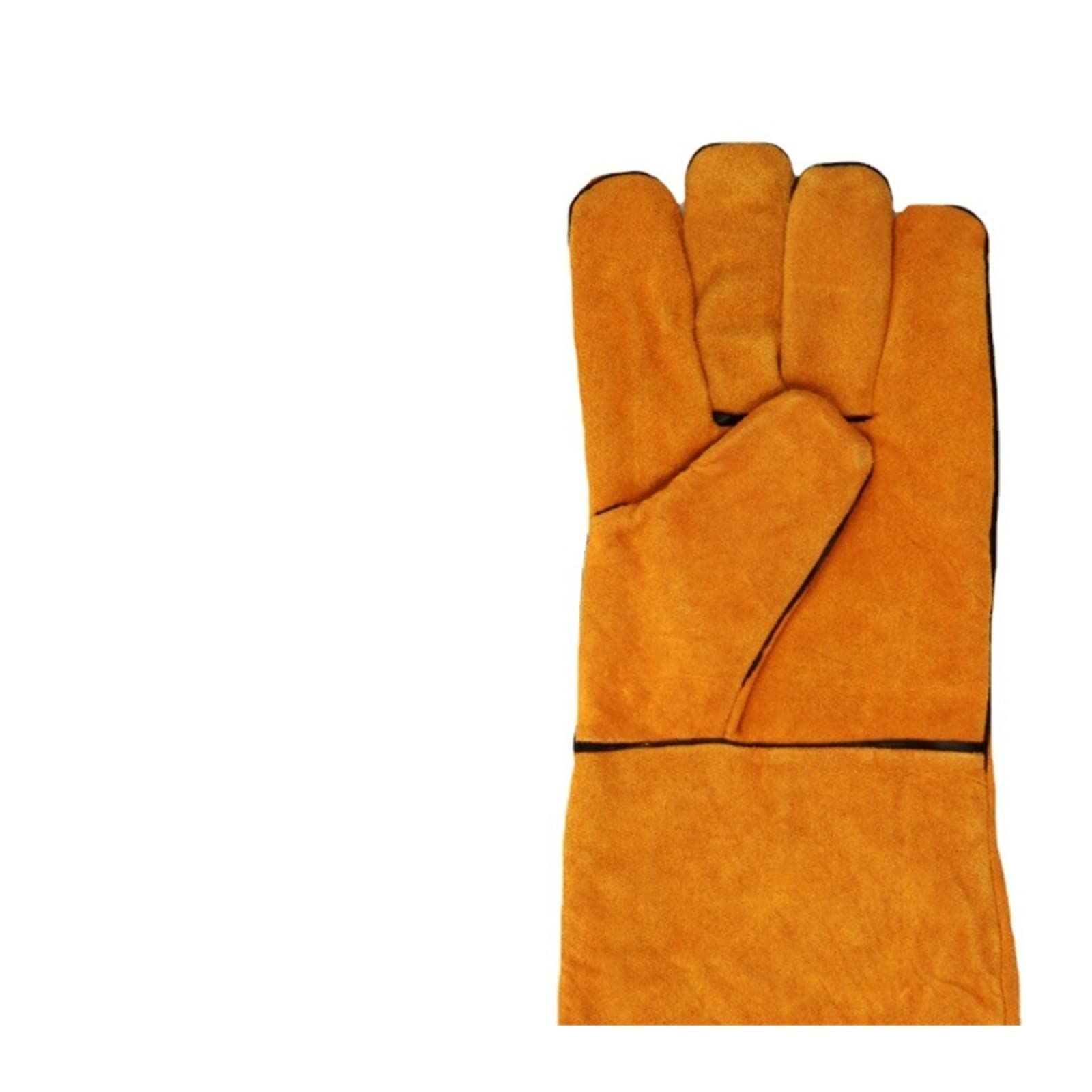 Welding Supplies Extended Welding Gloves Leather Gloves High Temperature Flame Retardant Wear Resistant Welder Heat Insulation Gloves(Giallo)