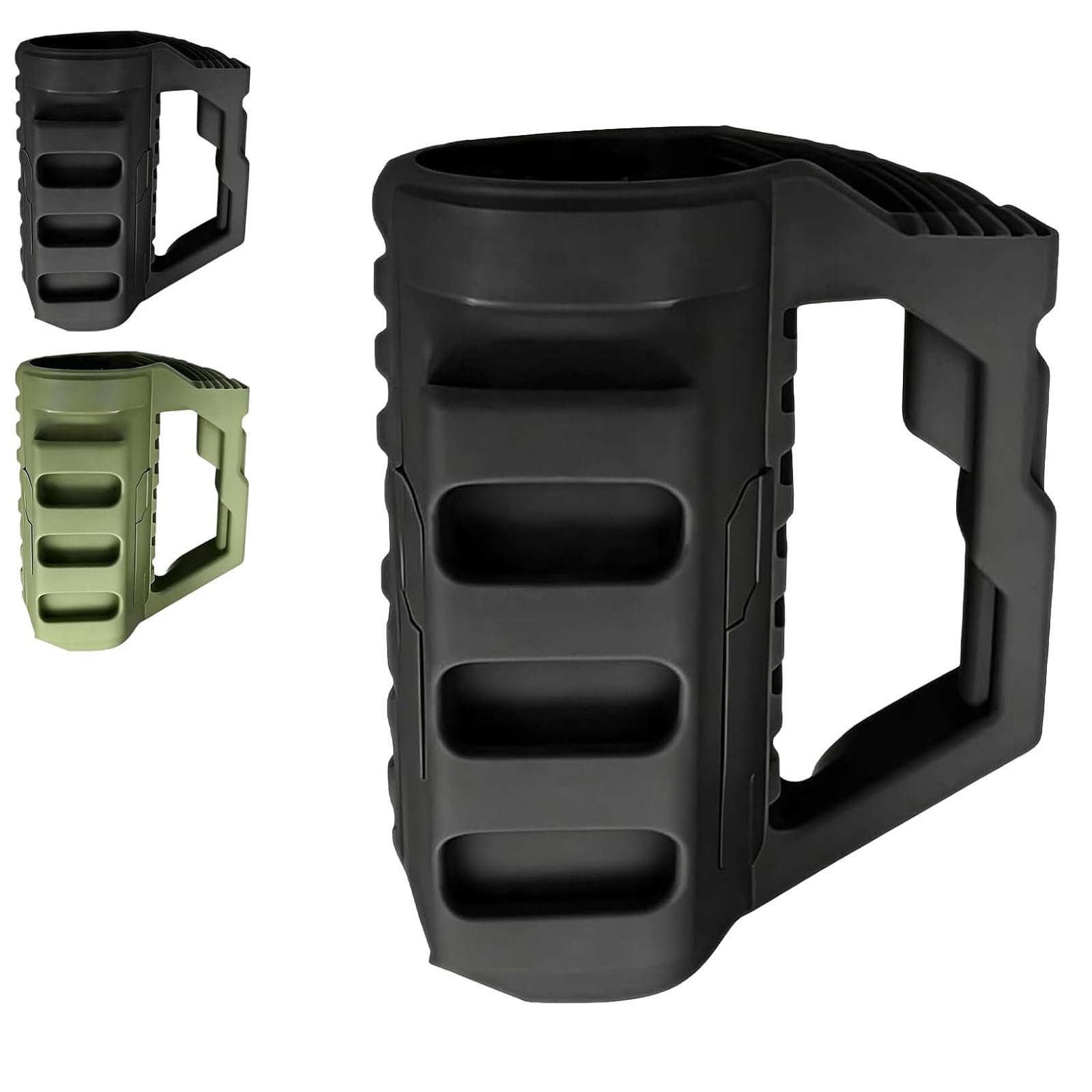 Tactical Assault Cruise Cup, Tactical Assault Insulated Beer Holder Sleeve for Cans & Bottles, Portable Beverage Holder, Hands-Free Drink Carrier for Camping BBQ Tailgating (Black,12 oz)