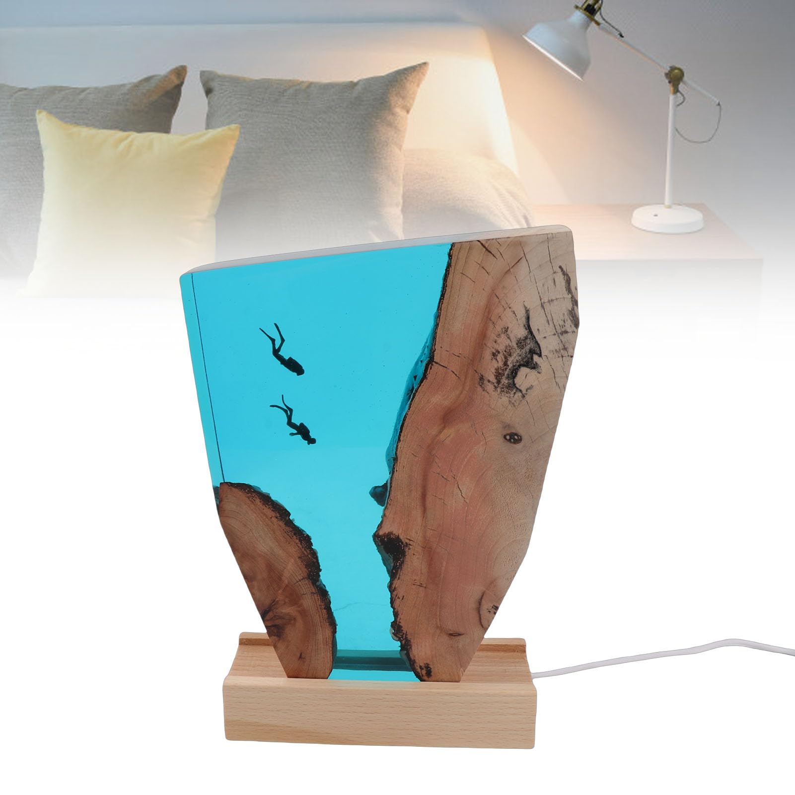 Fdit Lampka Nocna Diver Kolorowa LED Ocean do Sypialni Wystrój Salonu