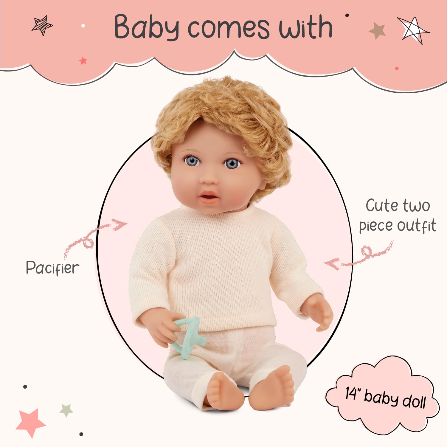 Amazon.com: LullaBaby Baby Doll, 14-Inch Realistic Soft Body with