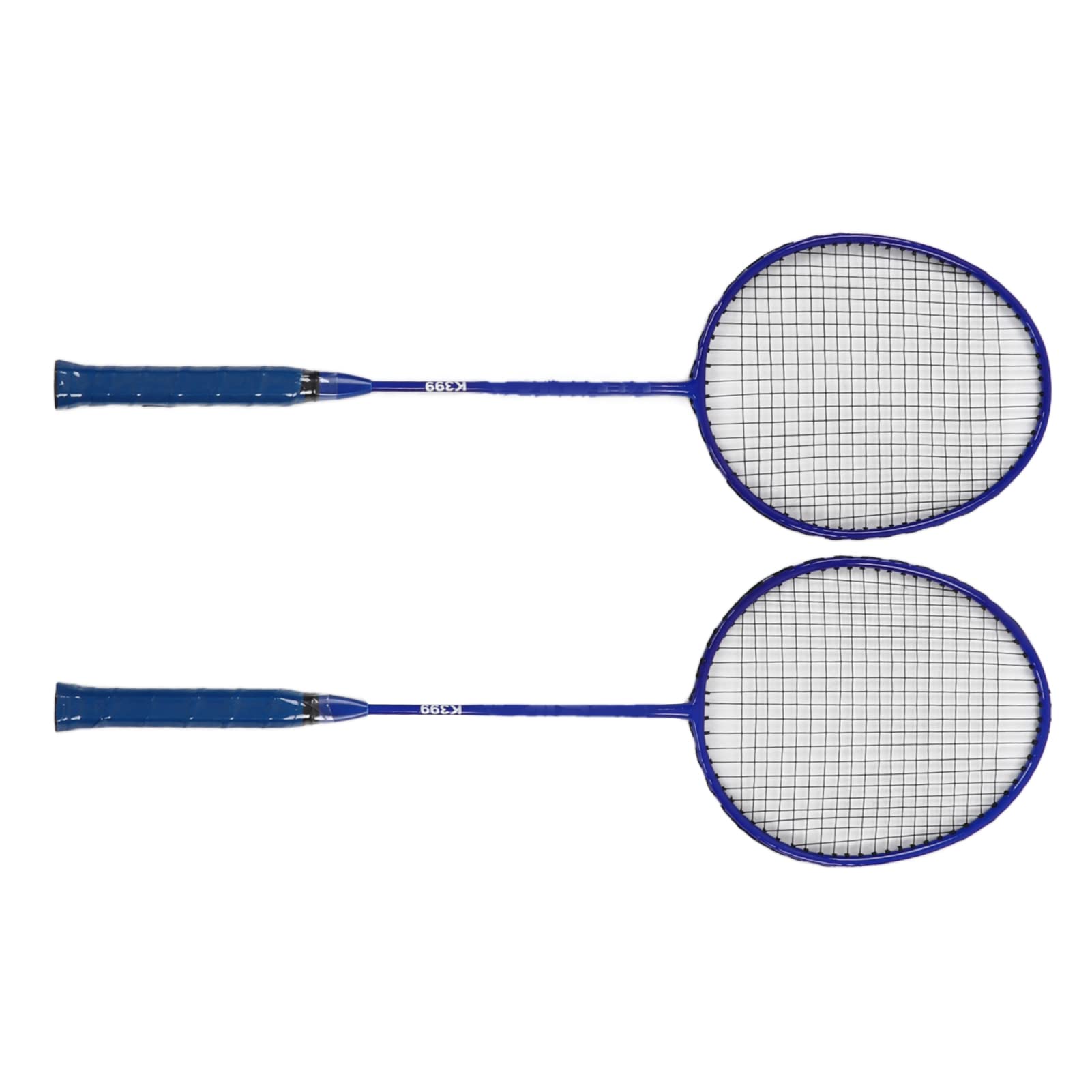 Ensemble de Raquettes de Badminton en Alliage de Fer Léger et Confortable pour L'entraînement des Débutants Bleu 2 Pièces