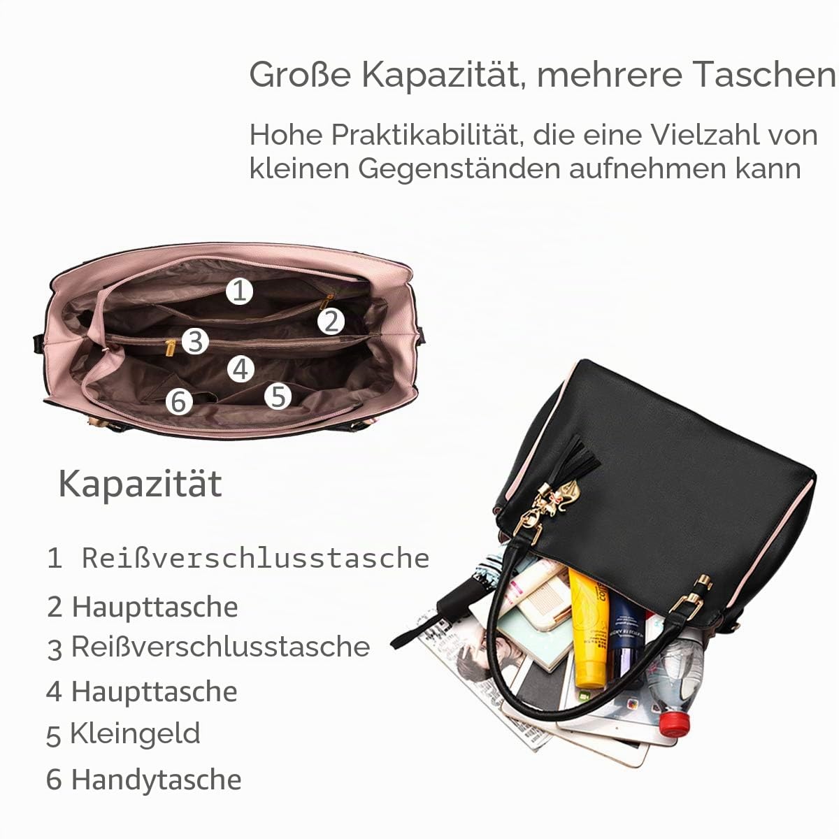 NICOLE&DORIS Damen Schultertasche Mode Handtaschen Hobos und Umhängetaschen für Frauen Groß Tragetasche