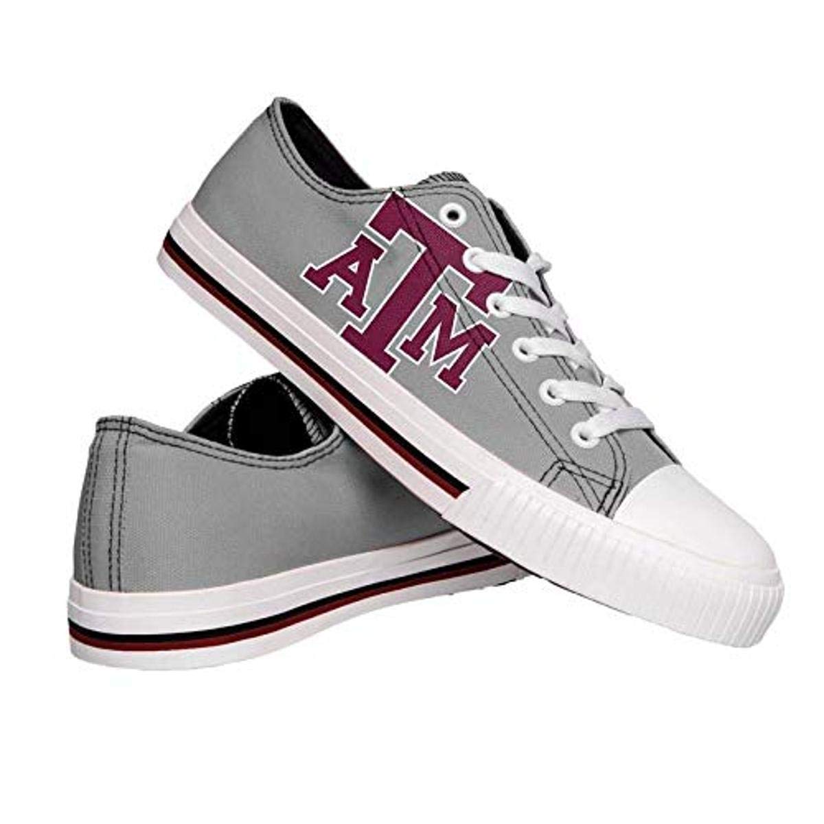 FOCO Texas A&M Aggies NCAA Mens Low Top Big Logo Canvas Shoes - 9