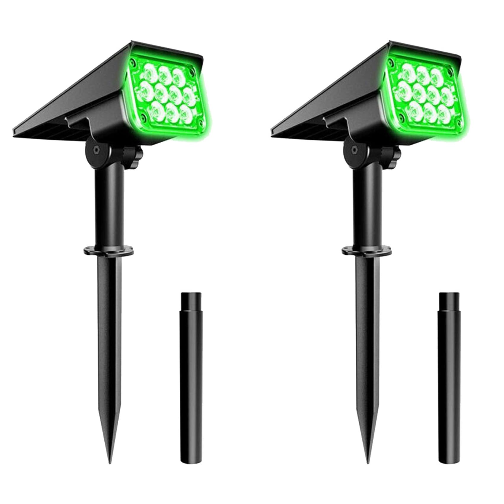 Vjsujehgy 2X Solar Spotlight Solar Garden Light IP65 Solar Power Green Light for Yard Decor Solar Light