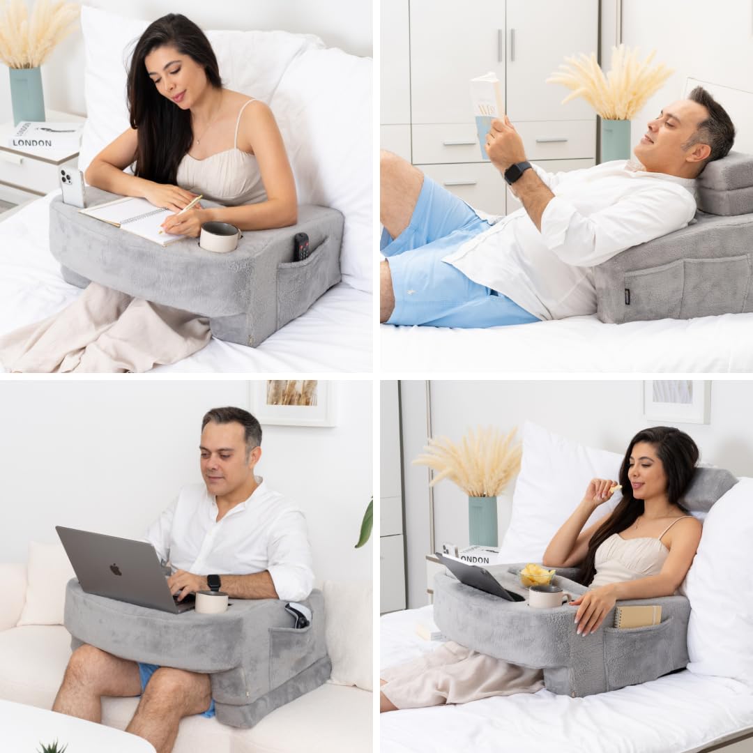 Lap Desk DoCred Reading Pillow For Gaming, Extra Large Arm Rest