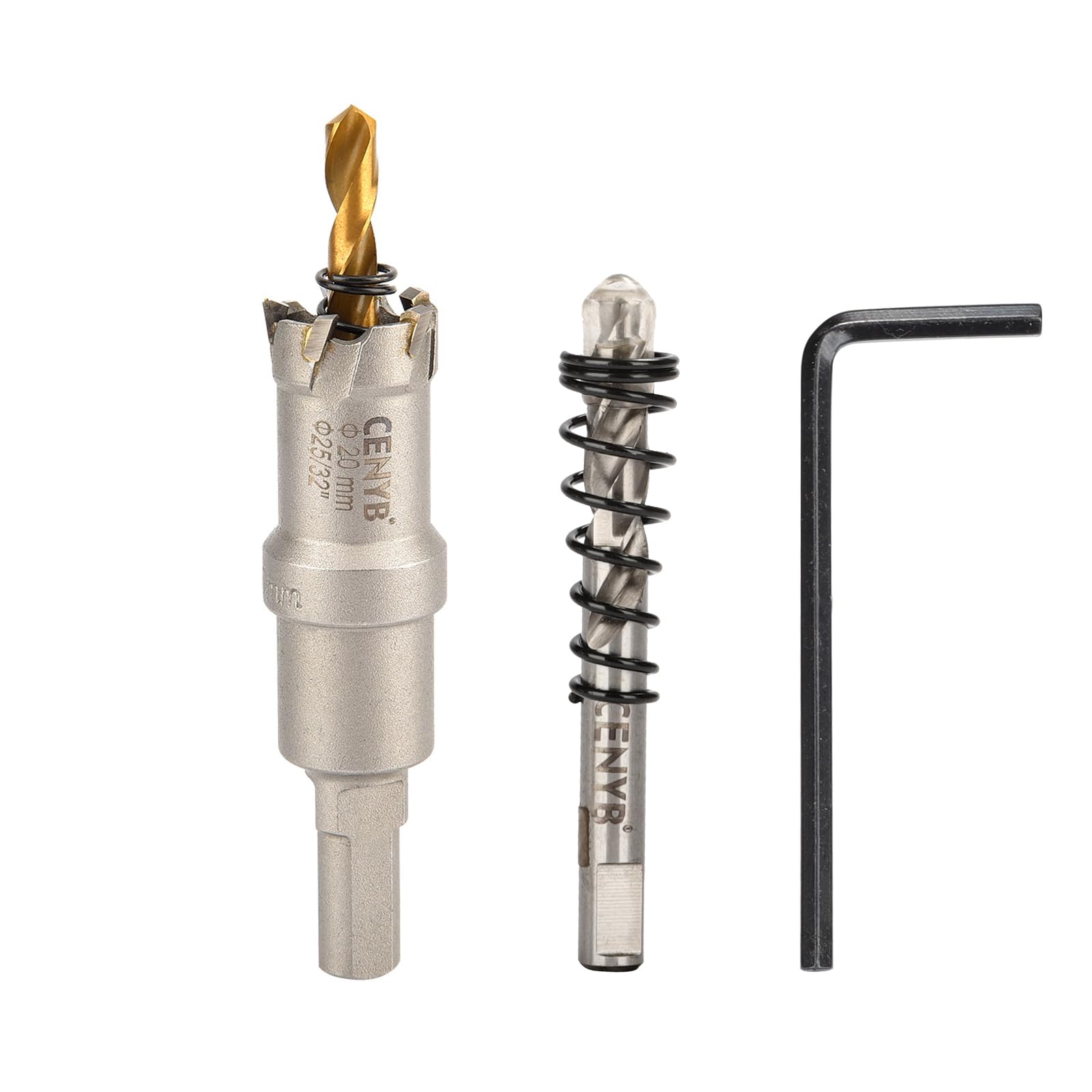 2-1/8" (54mm) Tungsten Carbide Tipped Hole Saw with 2Pcs Titanium-Plated Pilot Drill Bits for Metal, Steel, Iron, Wood, Plastic — view 11