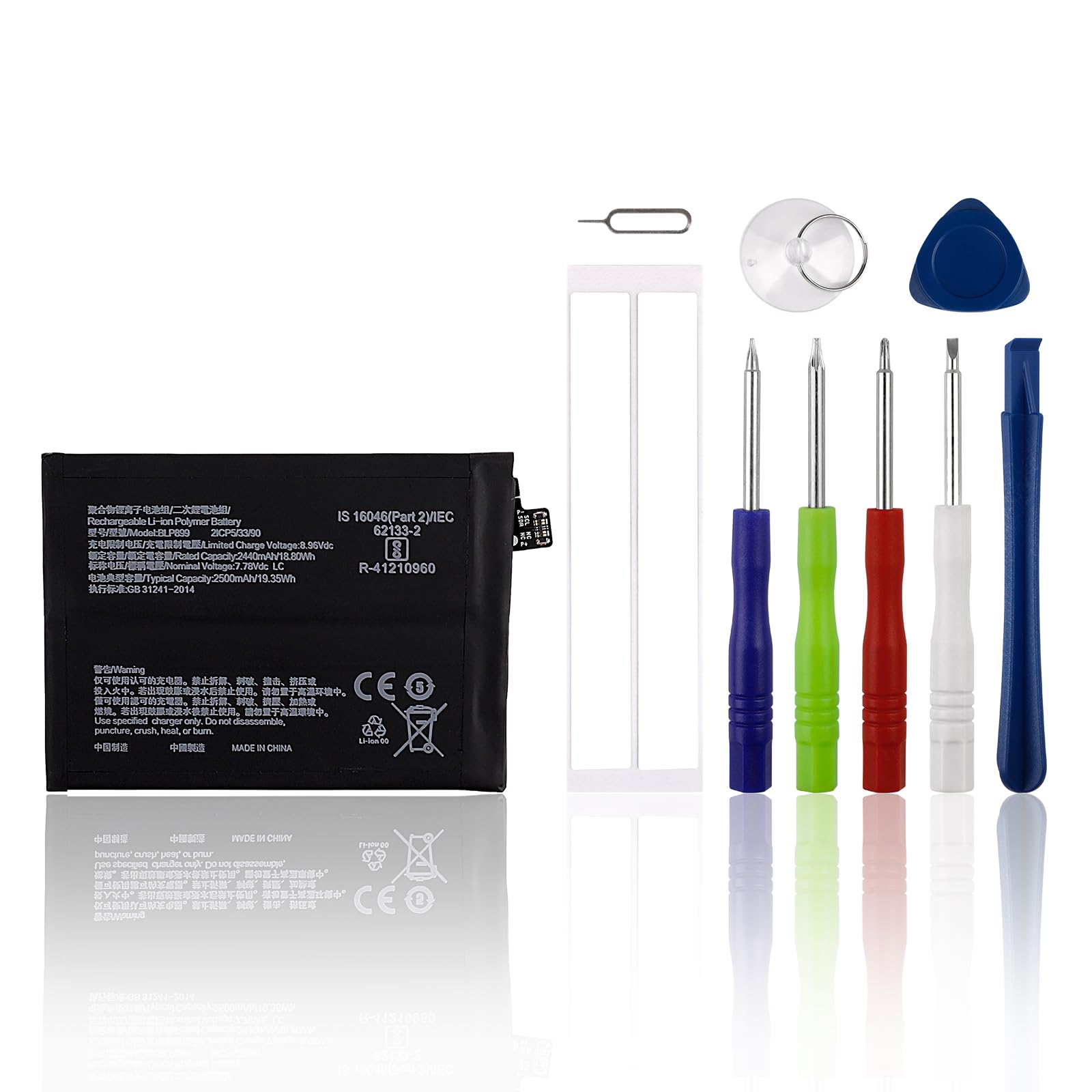 SwarKing Rechargeable 0 Cycle Replacement Battery BLP899 Compatible with One Plus 10 PRO 5G with Tools