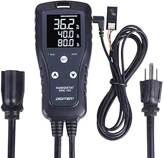 DIGITEN Digital Humidity Controller Humidistat Pre-Wired Plug AC 110V -240V w/Sensor for Dehumidifier Humidifier Reptiles Greenhouse Exhaust Fan