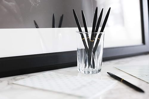 Miniatura 2 de Suministros de oficina dorados por luxye, plumas oro y rosa, set de 6piezas de bolígrafos, bolígrafo con punta metálica, Dorado