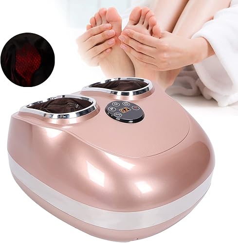 Miniatura 5 de Cocoarm Masajeador de pies con calor, vibración de compresión Shiatsu, máquina masajeadora de pies para fascitis plantar y neuropatía (rosa)