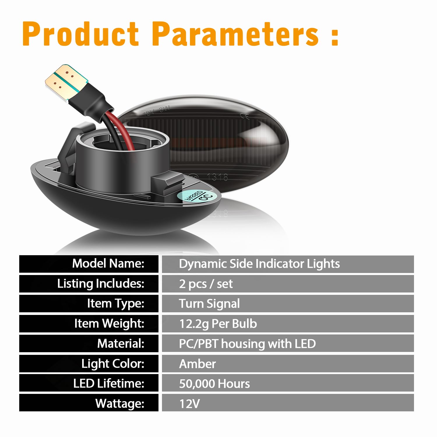 Hacreyatu Dinamici LED Indicatore di direzione laterale per MINI Cooper R50 R52 R53 2002-2008 (Nero