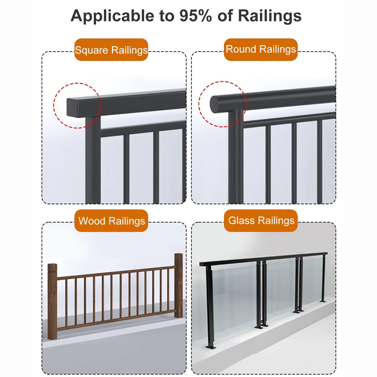Tavolo pieghevole per ringhiera per balcone, altezza regolabile da 2,5 cm a 10,2 cm, perfetto per piccoli spazi, facile da installare, design compatto per uso esterno e interno