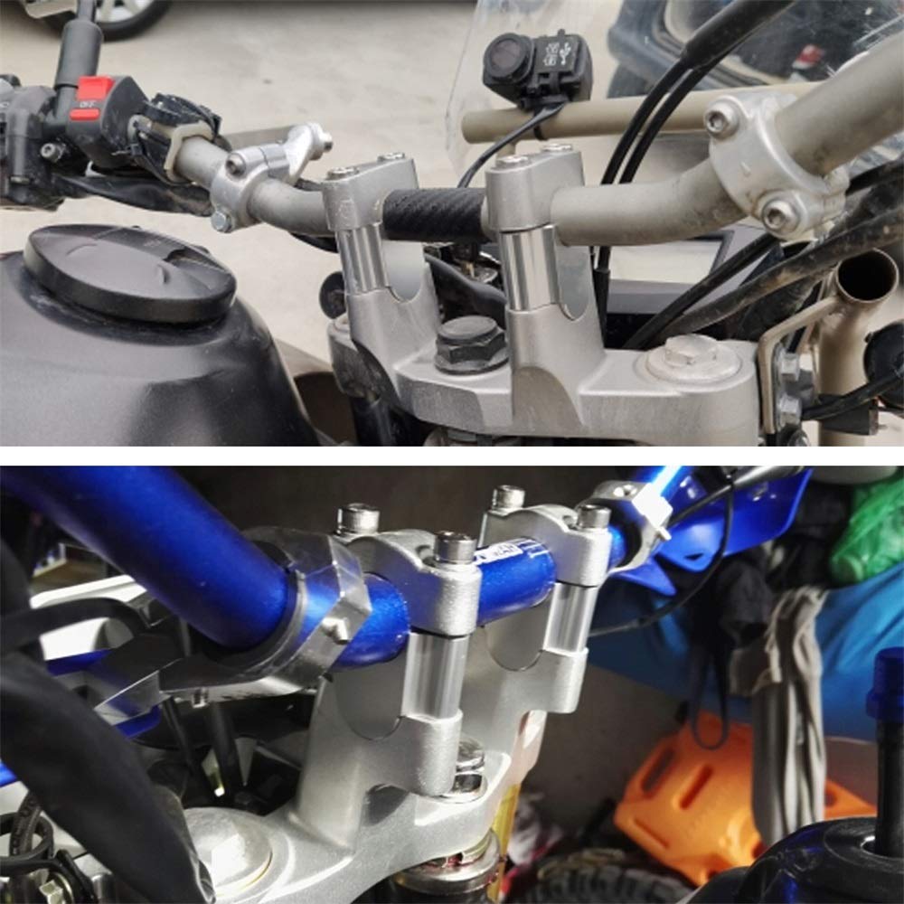 Motorrad Lenker Riser Universal-Motorrad-Lenker-Risers CNC-anodisierte Balkenhalterung-Klemmen 22mm 7/8 "28mm 1-1/8" LenkererhöHung Motorrad (Color : Chrome 22mm)