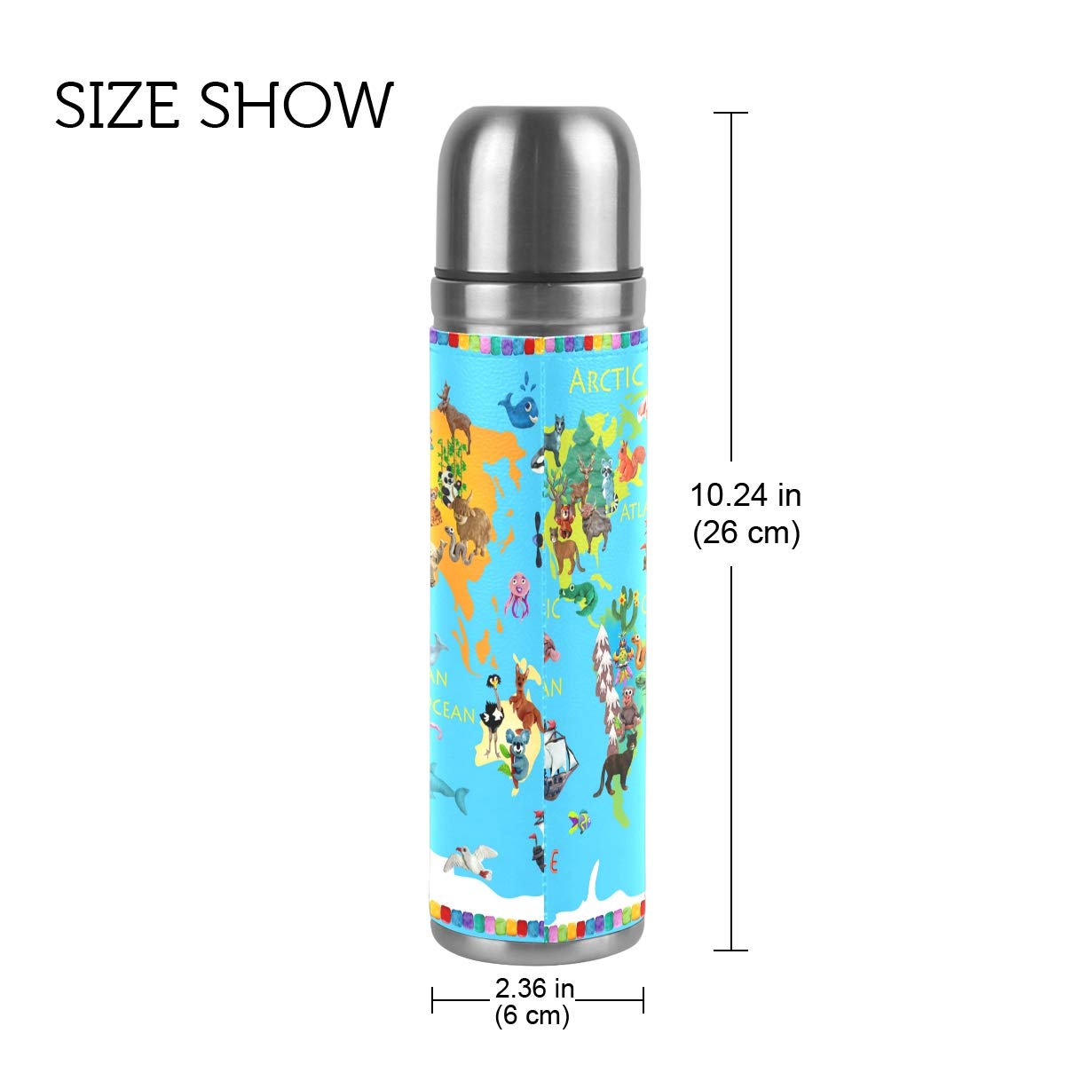 地図デザイン ステンレス水筒 Amazon｜ミヤビヤ 水筒 500ml 大容量 牛革表層 コップ付き