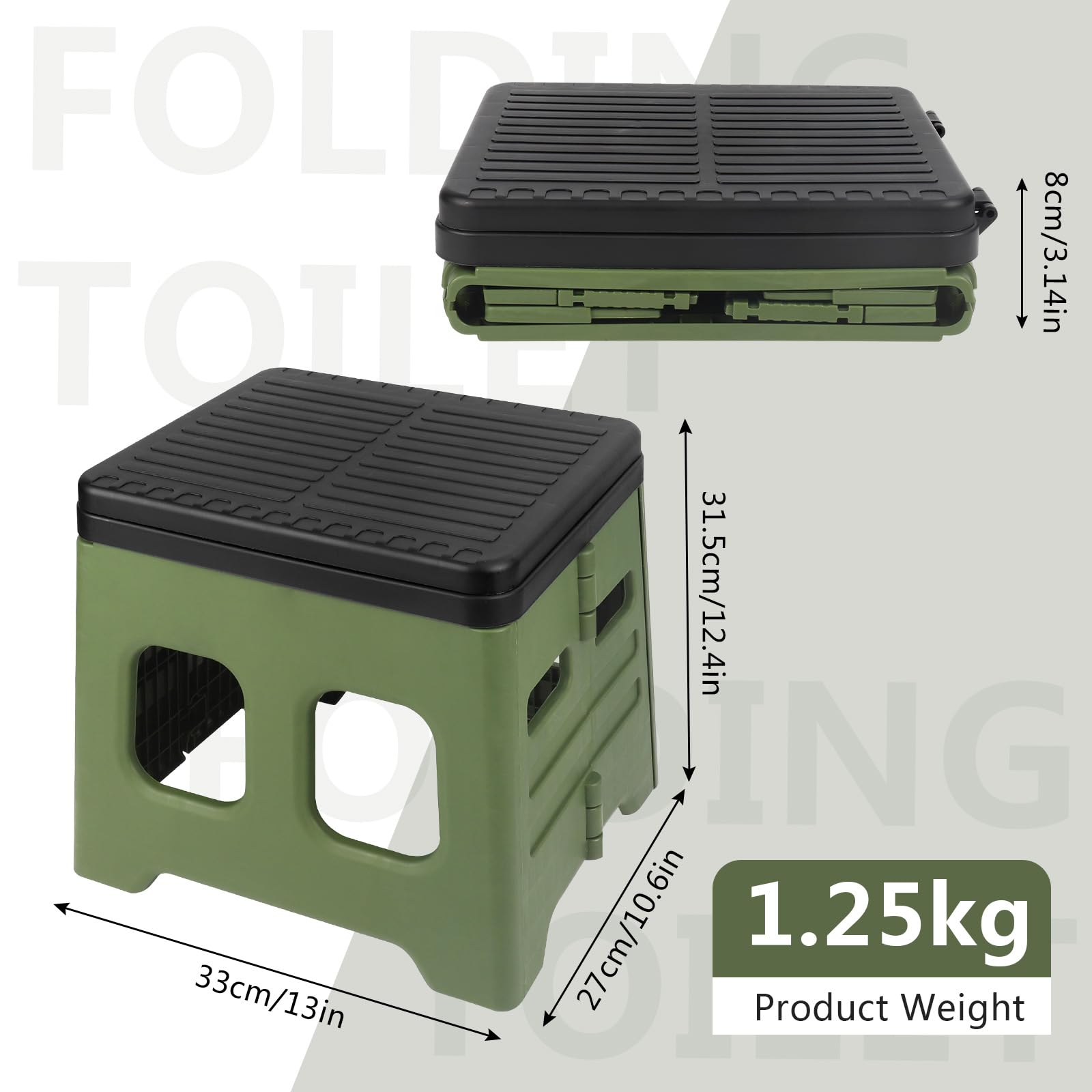 Diealles Shine Campingtoilet, opvouwbaar, draagbaar mobiel toilet, noodgevallen, camping, toilet, noodgevallen, toilet voor tuin, outdoor, camping